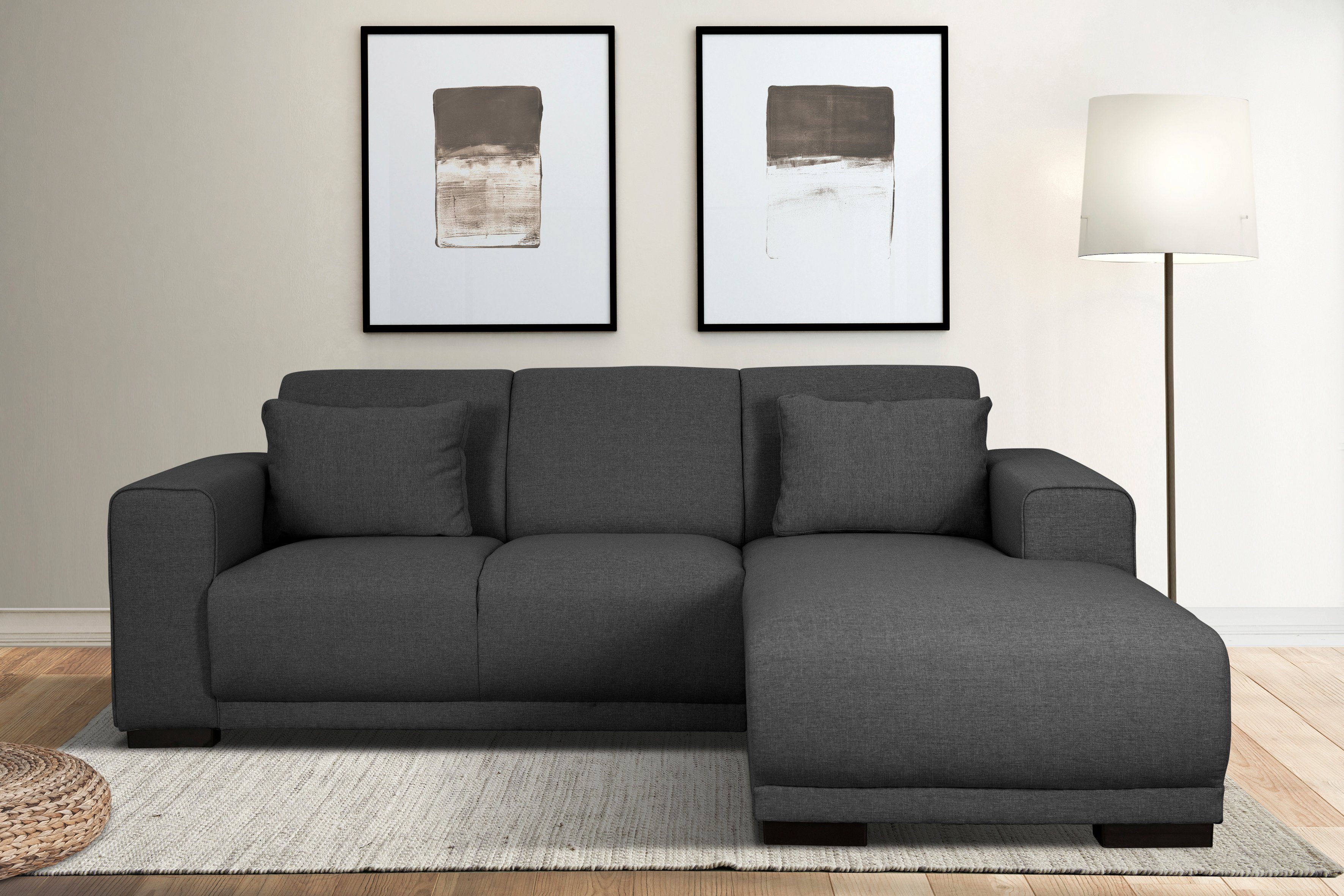 Home affaire Ecksofa Bornholm incl. 2 Kissen, Stellmaße 234x162 cm L-Form, Recamiere wahlweise links oder rechts bestellbar