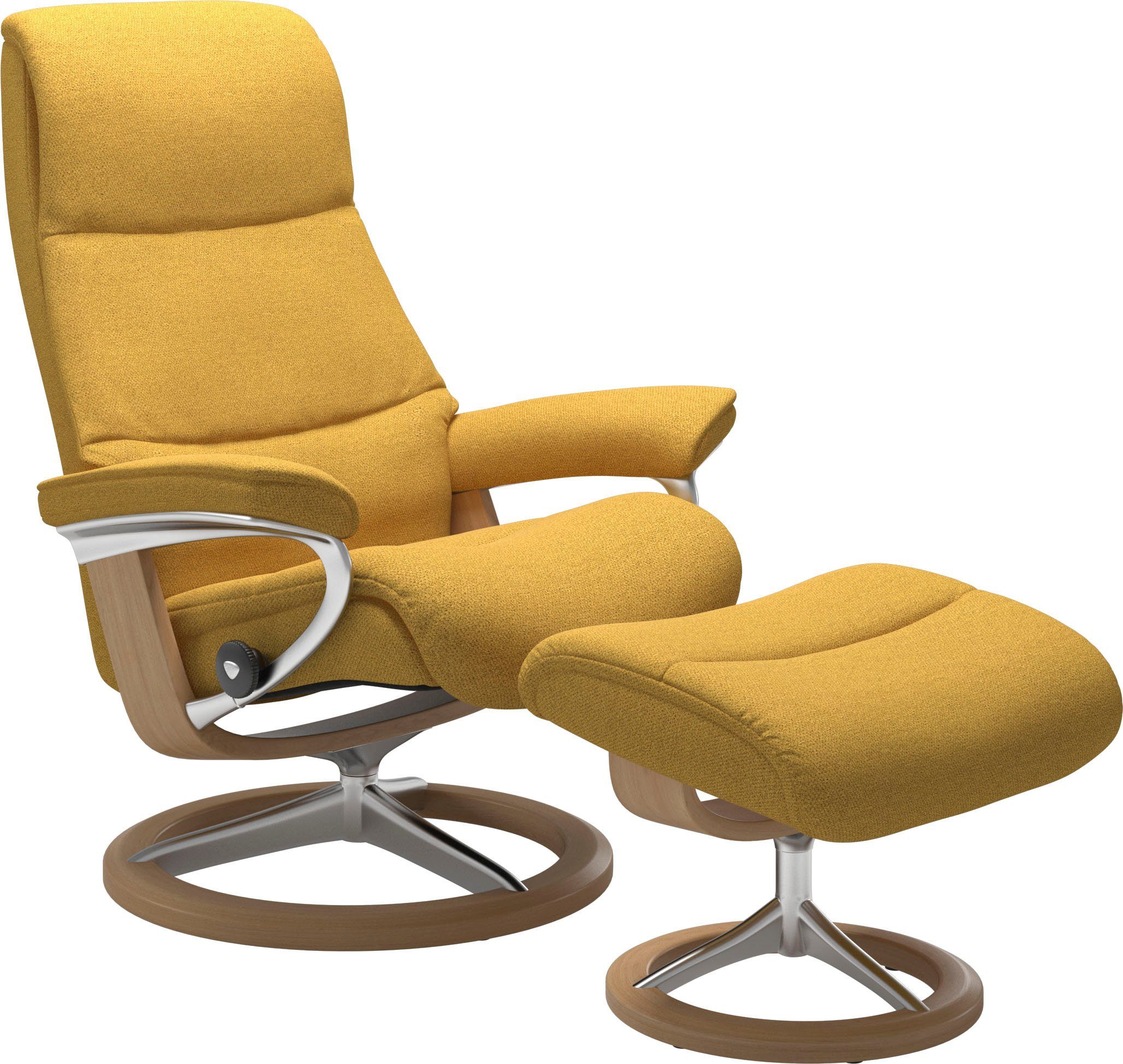 Stressless® Relaxsessel View (Set, Relaxsessel Base, mit Größe Signature mit Hocker), M,Gestell Eiche