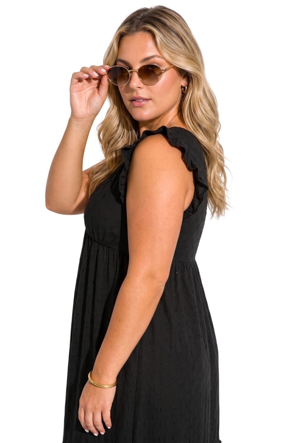 Shape of You Maxikleid V-Ausschnitt Maxikleid mit Rüsche – Bild 3 von 5