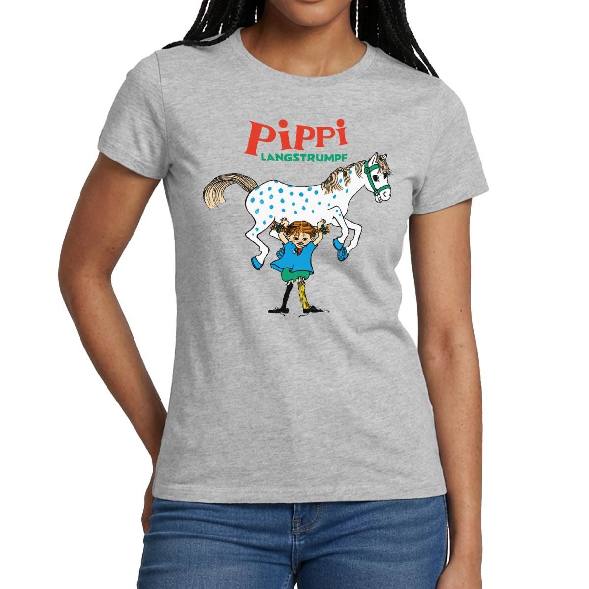 Spreadshirt T-Shirt Pippi Langstrumpf Pippi Hebt Kleiner Onkel Frauen T-Shi günstig online kaufen