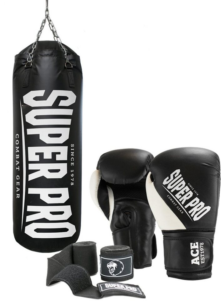 Super Pro Boxsack SET Water Air Bag (Set, mit Bandagen, mit  Boxhandschuhen), Inkl. Bandagen (2,5m) mit Klettverschluss und aus  semi-elastischem Material