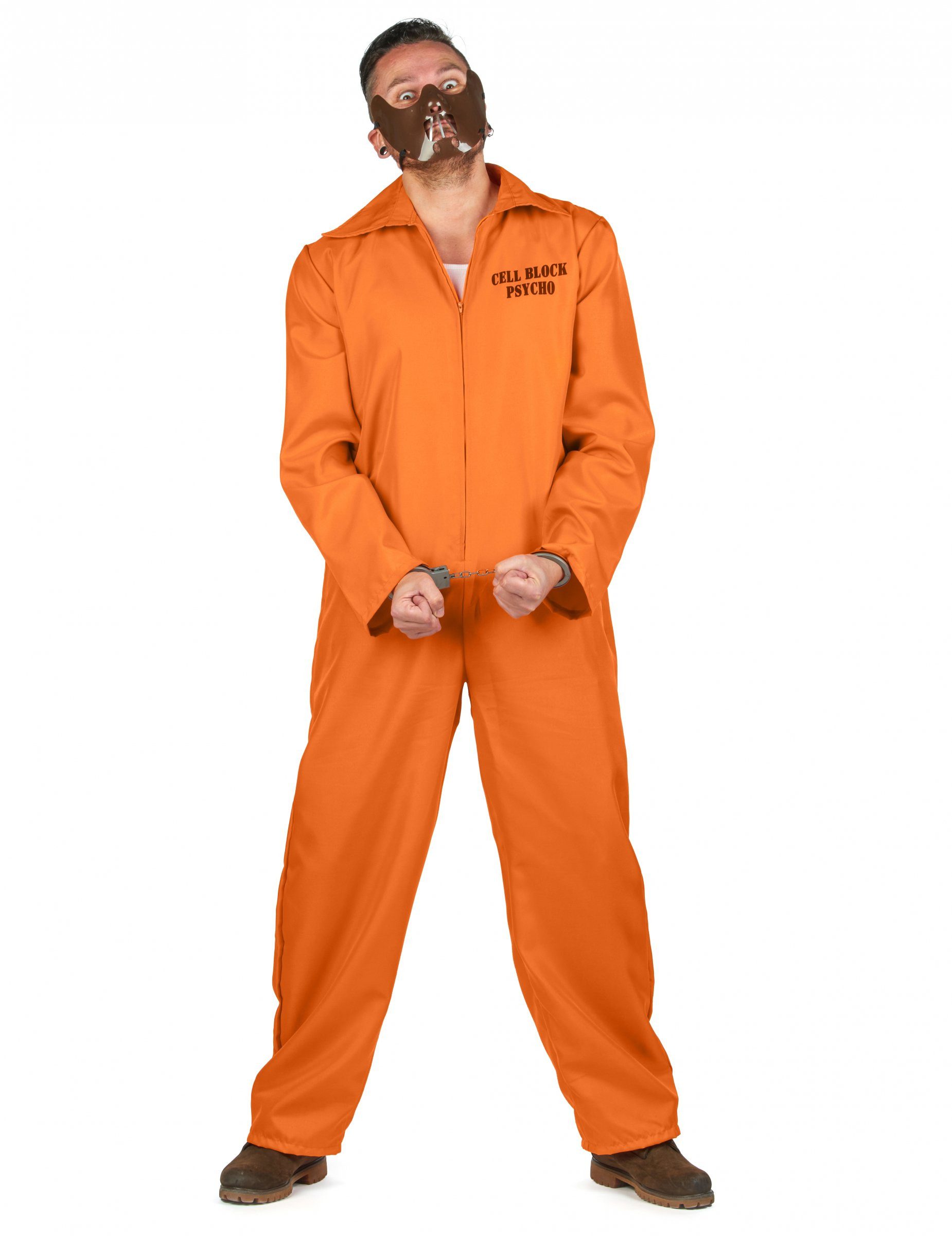 JADEO Kostüm Psychopath-Herrenkostüm Sträfling Halloween-Kostüm orange