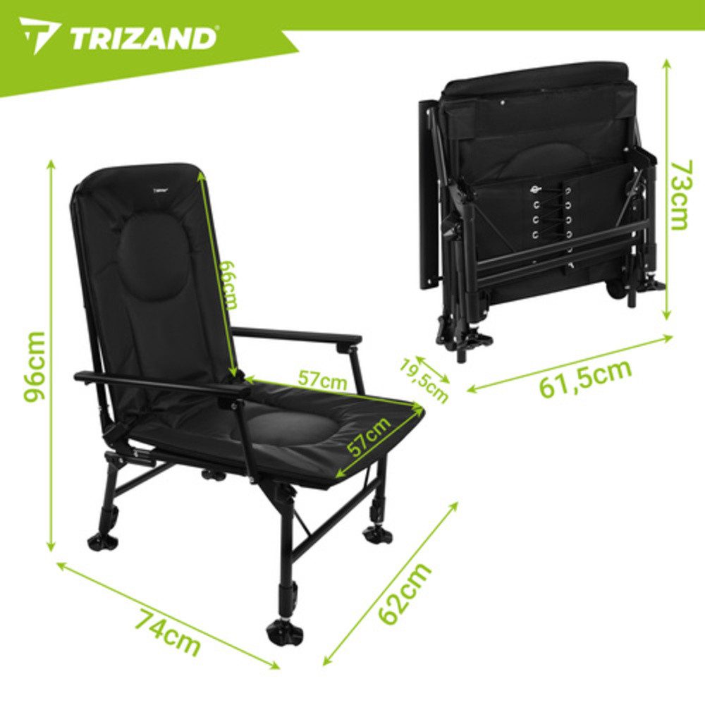 Trizand Angelstuhl Klappbarer Campingstuhl (Spar-Set, 1 St), Sorgt für maximale Stabilität und hält bis zu 120 kg