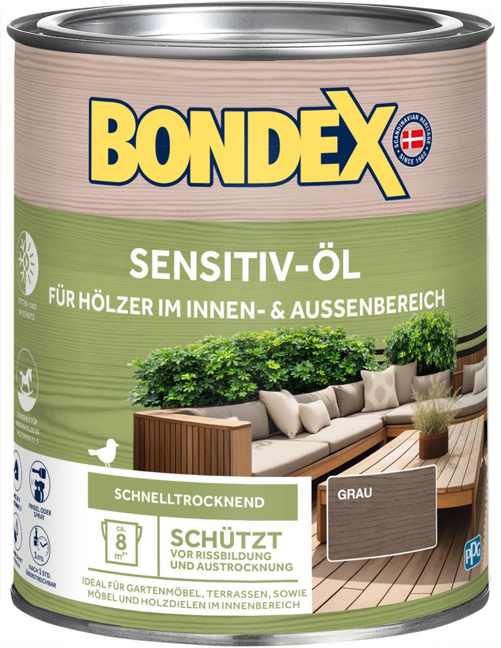 Bondex Holzschutzlasur Bondex Wetterschutzöl 750 ml grau