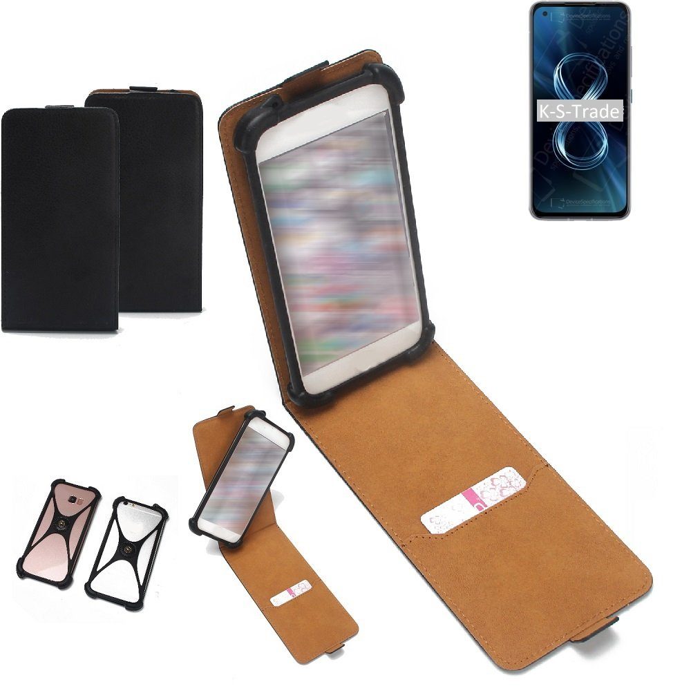 K-S-Trade Handyhülle für Asus Zenfone 8, Handyhülle Schutzhülle Hülle Case Cover Flip Style Bumper
