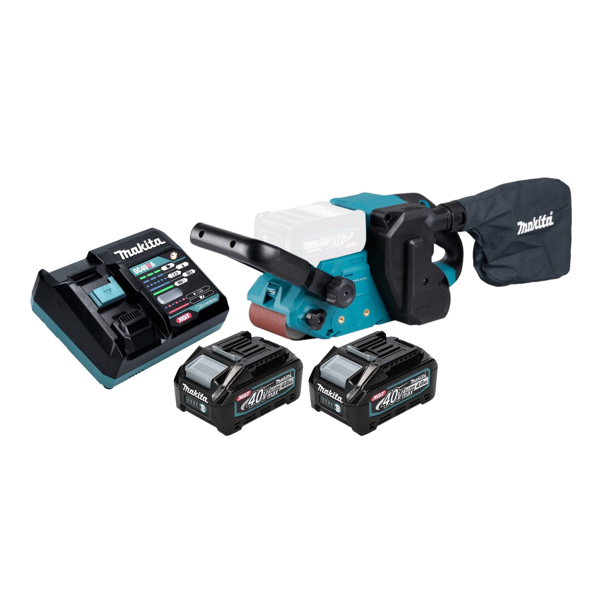Makita Akku-Bandschleifer BS 001 GM201 40 V max. 76 x 533 mm Brushless + 2x Akku 4,0 Ah