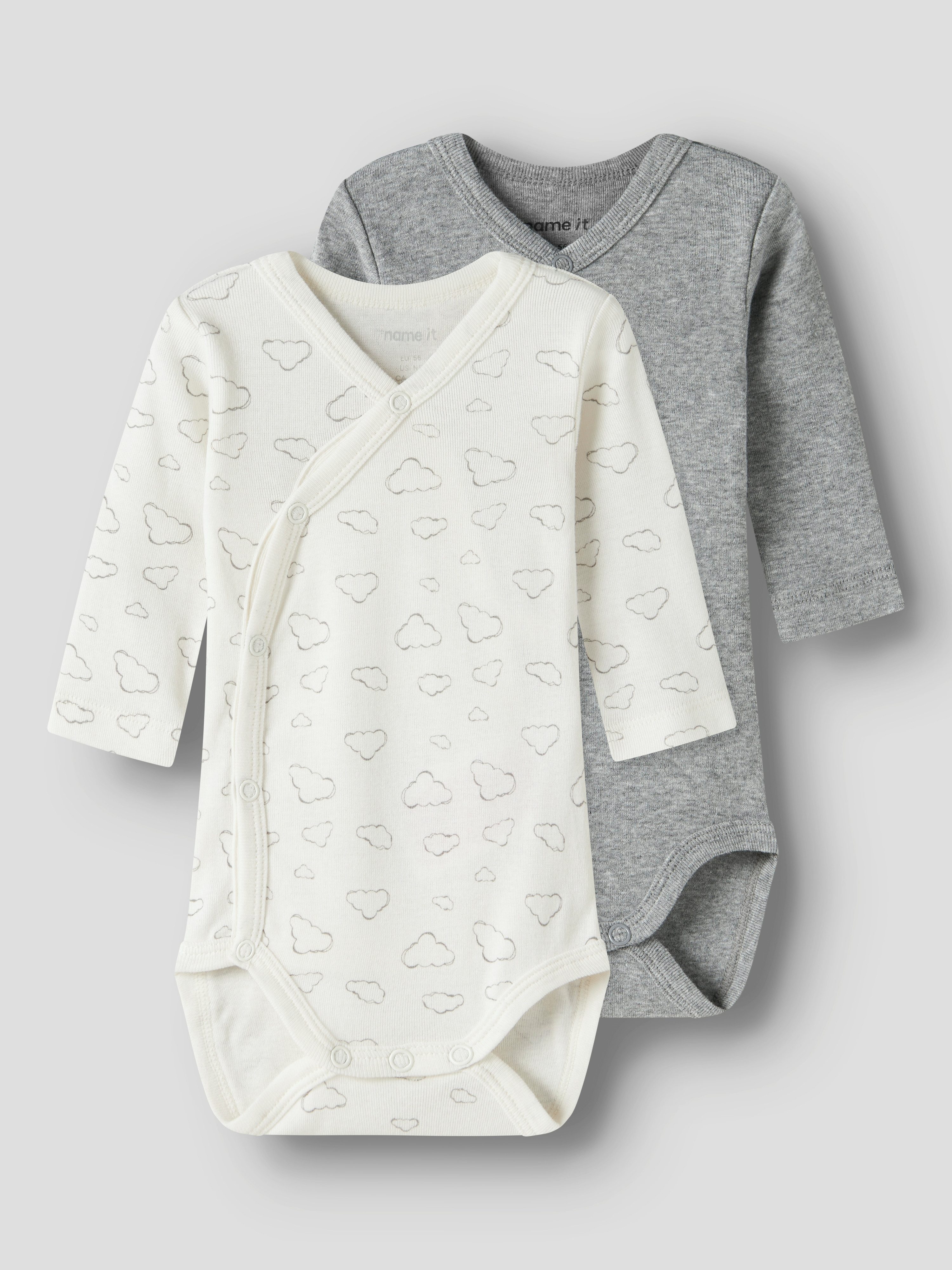 Name It Langarmwickelbody NBNBODY 2P LS WRAP CLOUD NOOS (Packung, 2-tlg)
