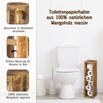 Casamia Toilettenpapierhalter Toilettenpapierhalter Holz 17x17 H 65 cm Klopapierhalter Klorollenhalt
