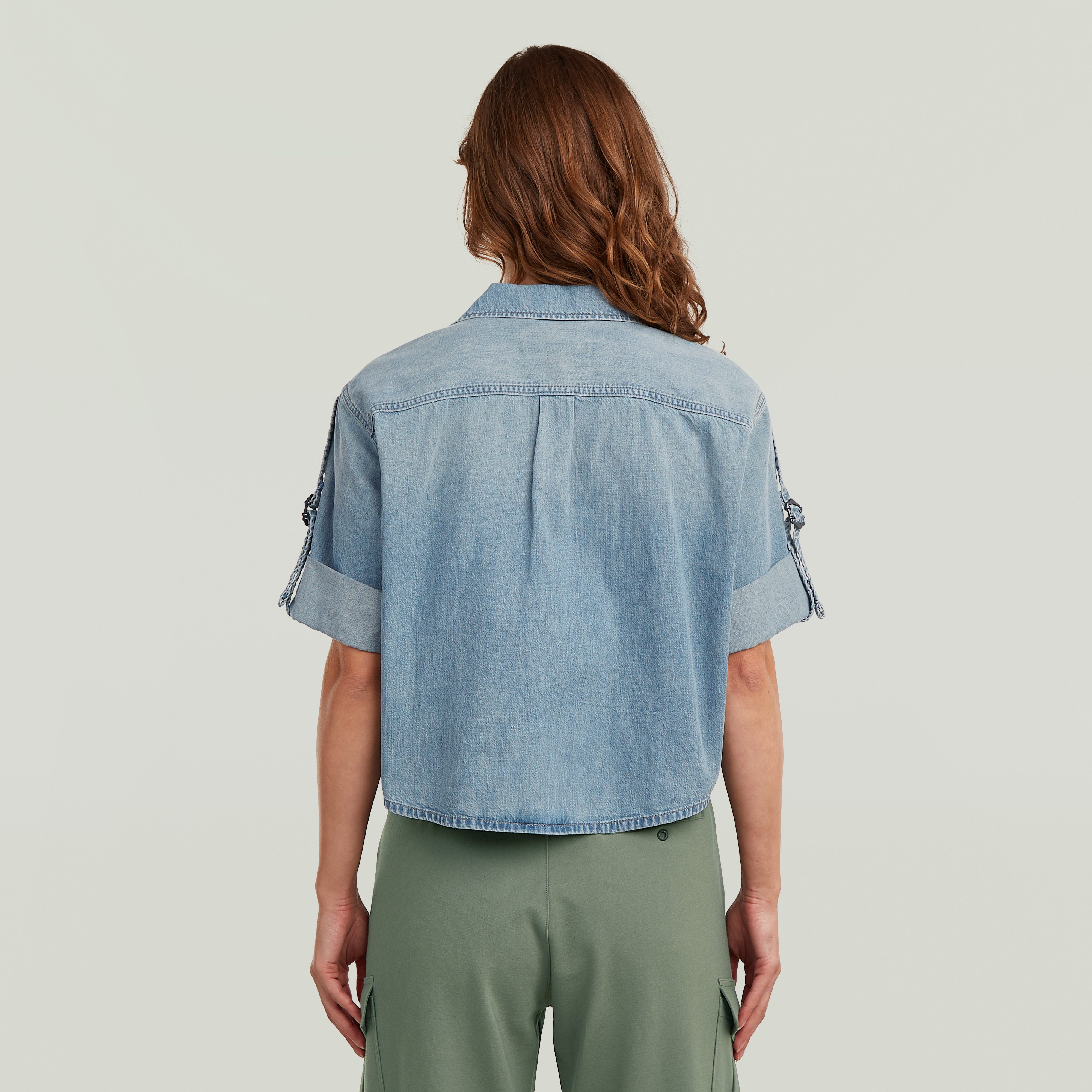 G-STAR Hemdbluse Boxy Relaxed Shirt ss wmn mit gekrempelten Ärmeln, Reverskragen