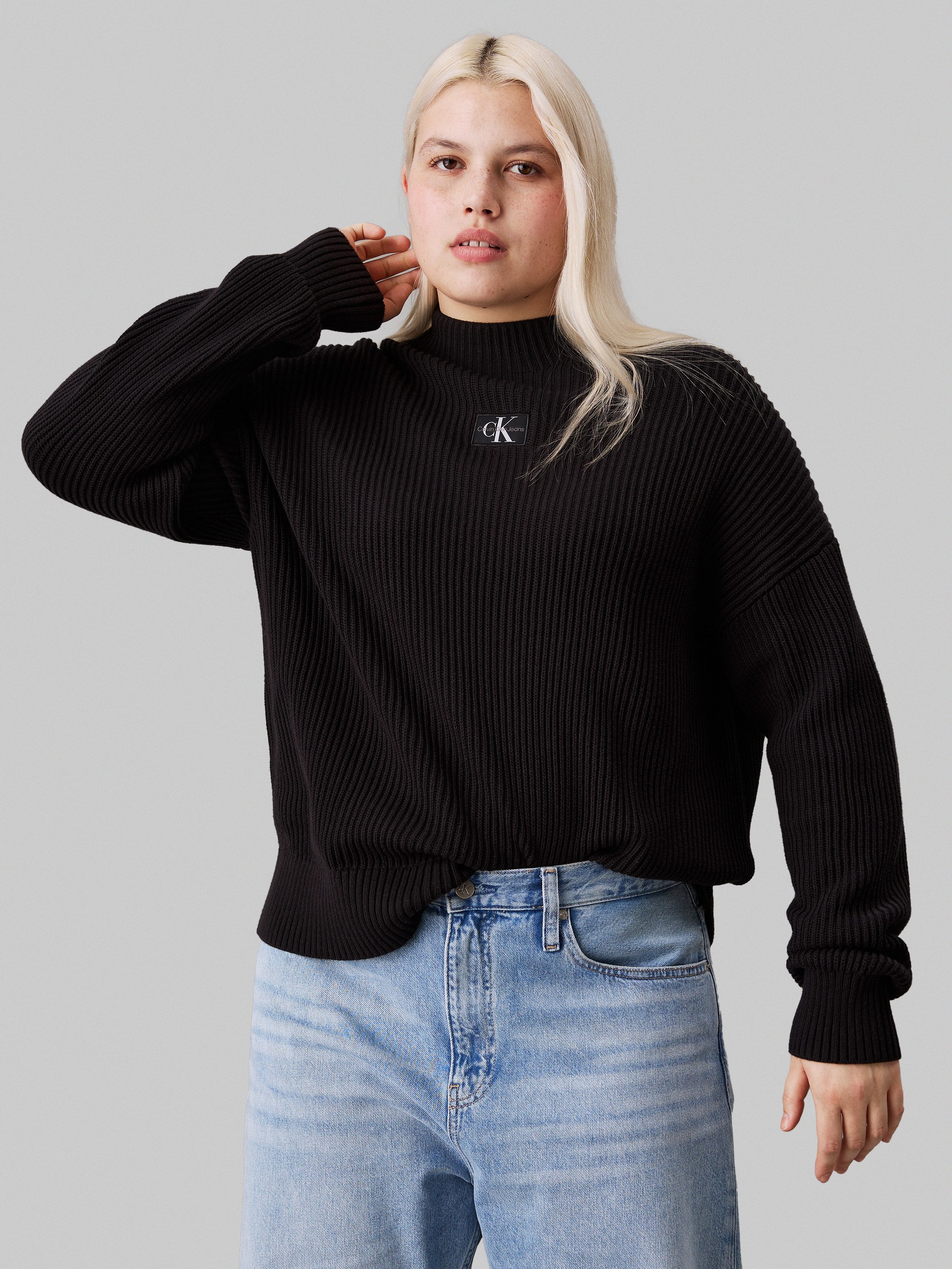 Calvin Klein Jeans Plus Stehkragenpullover PLUS günstig online kaufen