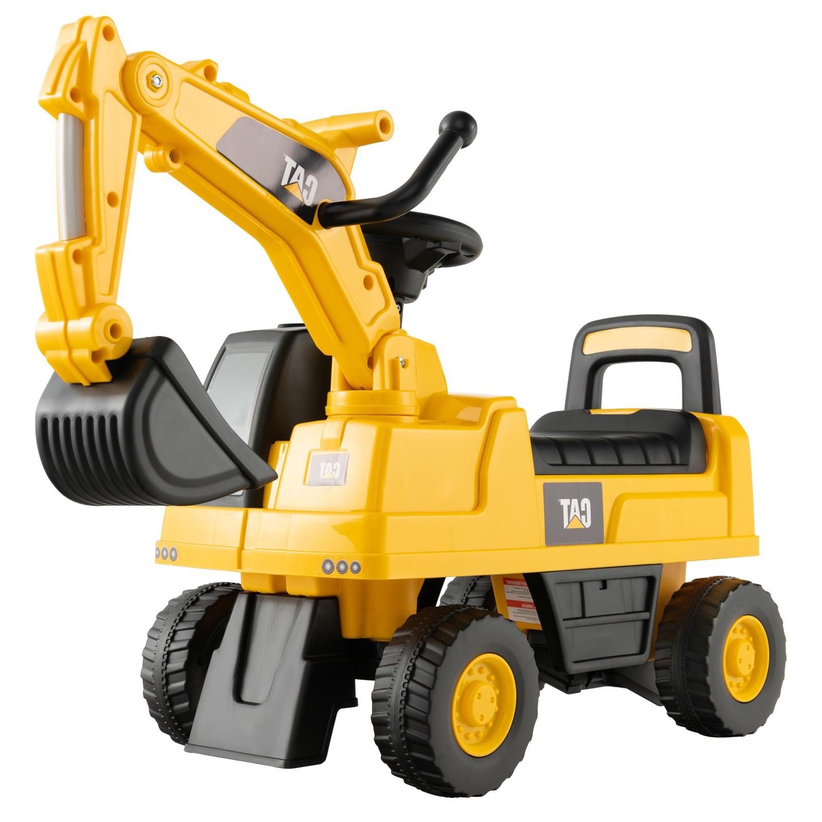 KOMFOTTEU Spielzeug-Aufsitzbagger, mit Verstellbarer Schaufel, Hupe & Stauraum, für Kinder von 1-3 Jahren