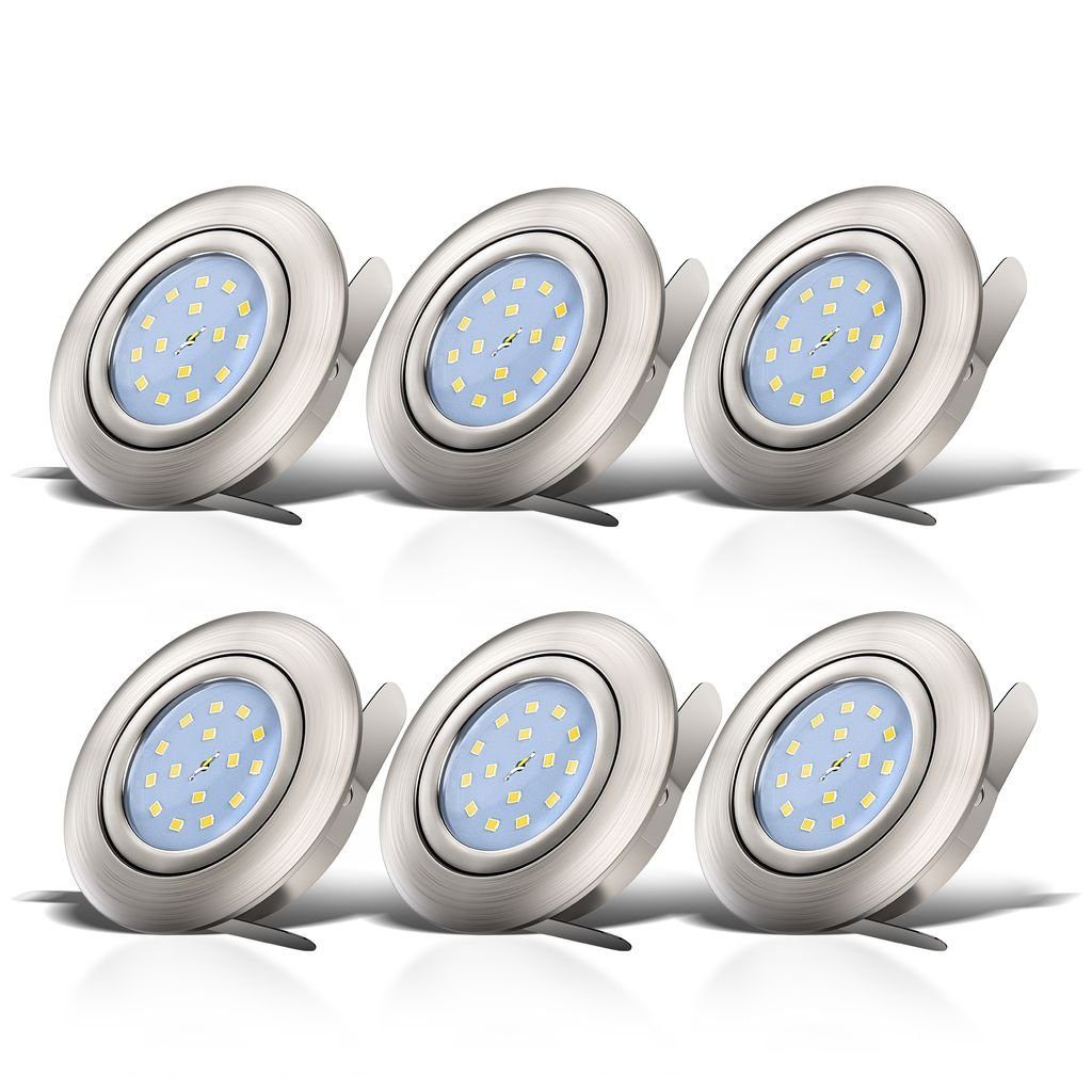 B.K.Licht LED Einbaustrahler 6er SET 6x 5W 400lm 3000K IP23 - 10-03-06-S, L günstig online kaufen