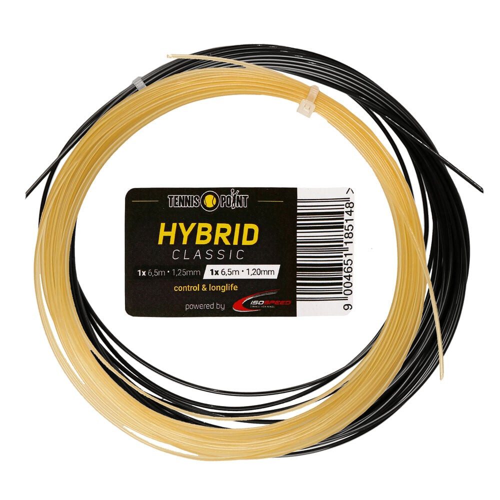 Tennissaite Hybrid Classic 2x6,5m natur, schwarz