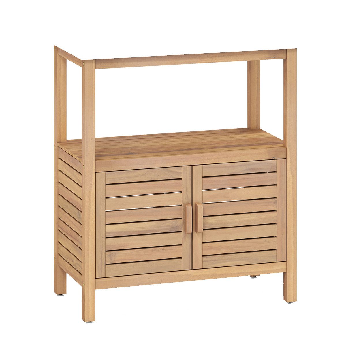 COSTWAY Pflanztisch, mit Unterschrank&Arbeitsplatte, Outdoor Gartenschrank
