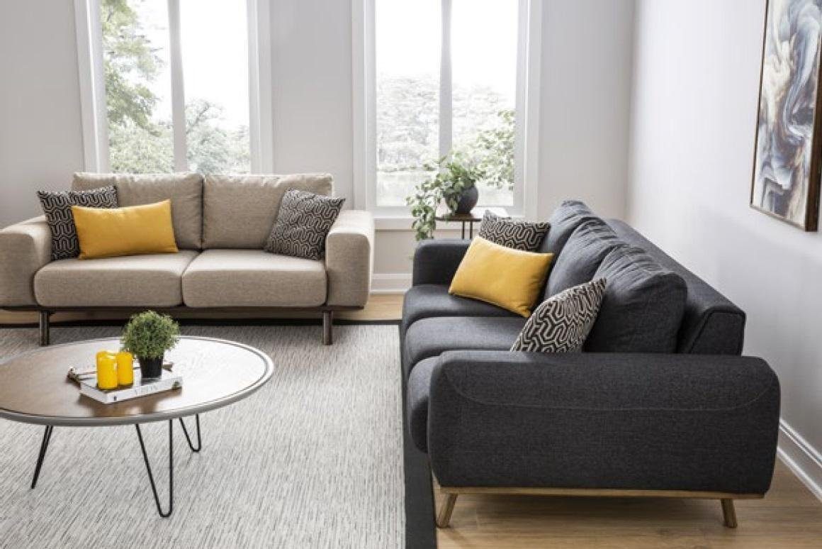 Möbel Sofas Design Luxus Sofa Stil Dreisitzer 3-Sitzer Sitz Grau JVmoebel 3 Couch Sitz