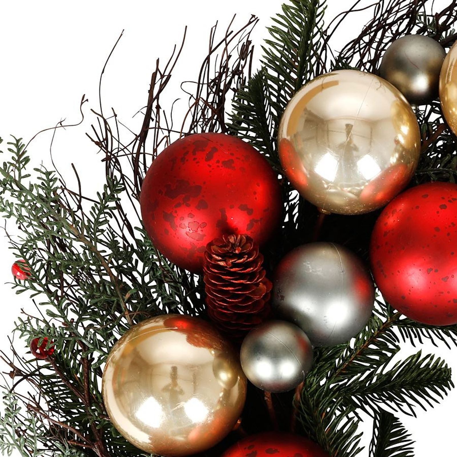 New Home Adventskranz Weihnachts-Türkranz mit Kugeln 60cm Dekokranz Weihnachtsdeko Wanddeko
