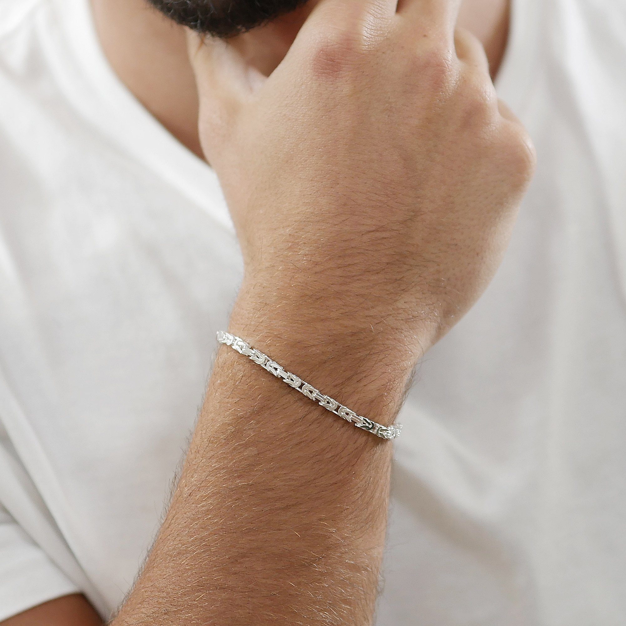 trendor Gliederarmband Königskette Sterlingsilber 925 Stärke 3,2 mm
