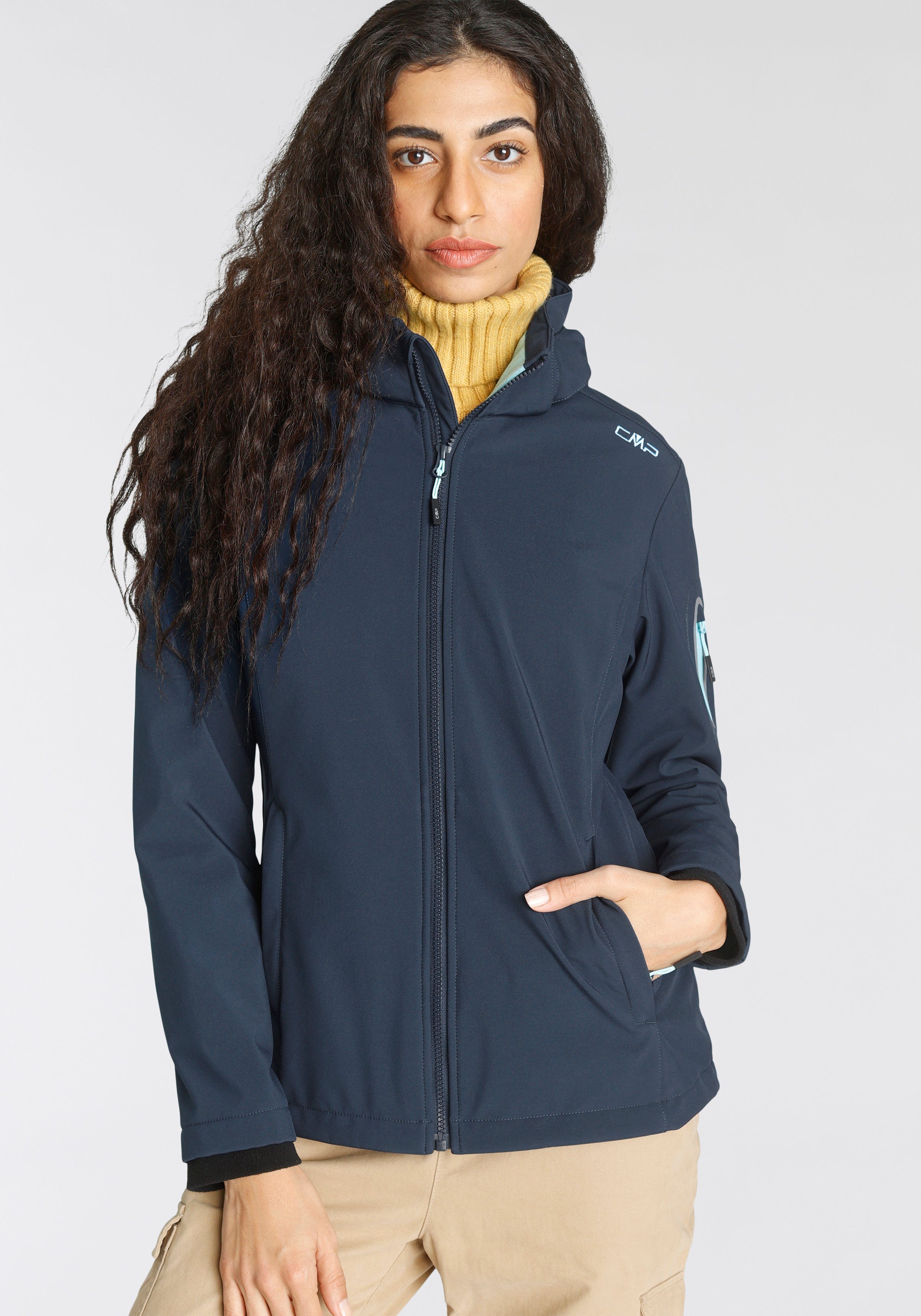 & & Winddicht CMP Atmungsaktiv marine Softshelljacke Wasserabweisend