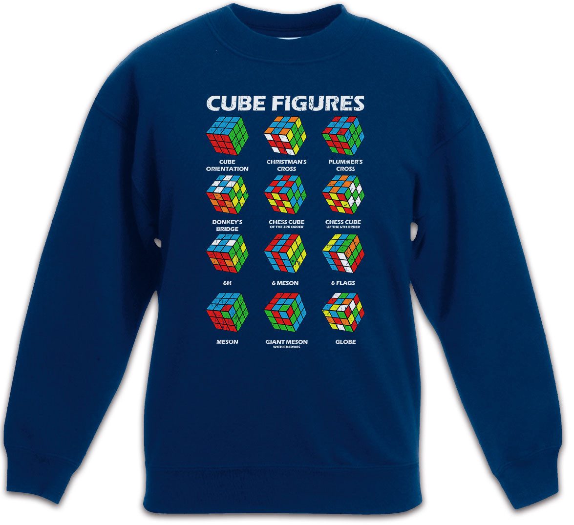 Sweatshirt Cube Figures Kinderpullover Zauberwürfel 80s Magic Speed Cubing Cuber