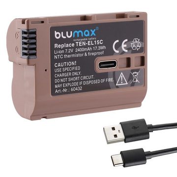 Blumax 2x Nikon EN-EL15 a/b/c, mit USB-C Z5 Z6 II Z7 II 2400 mAh Kamera-Akku