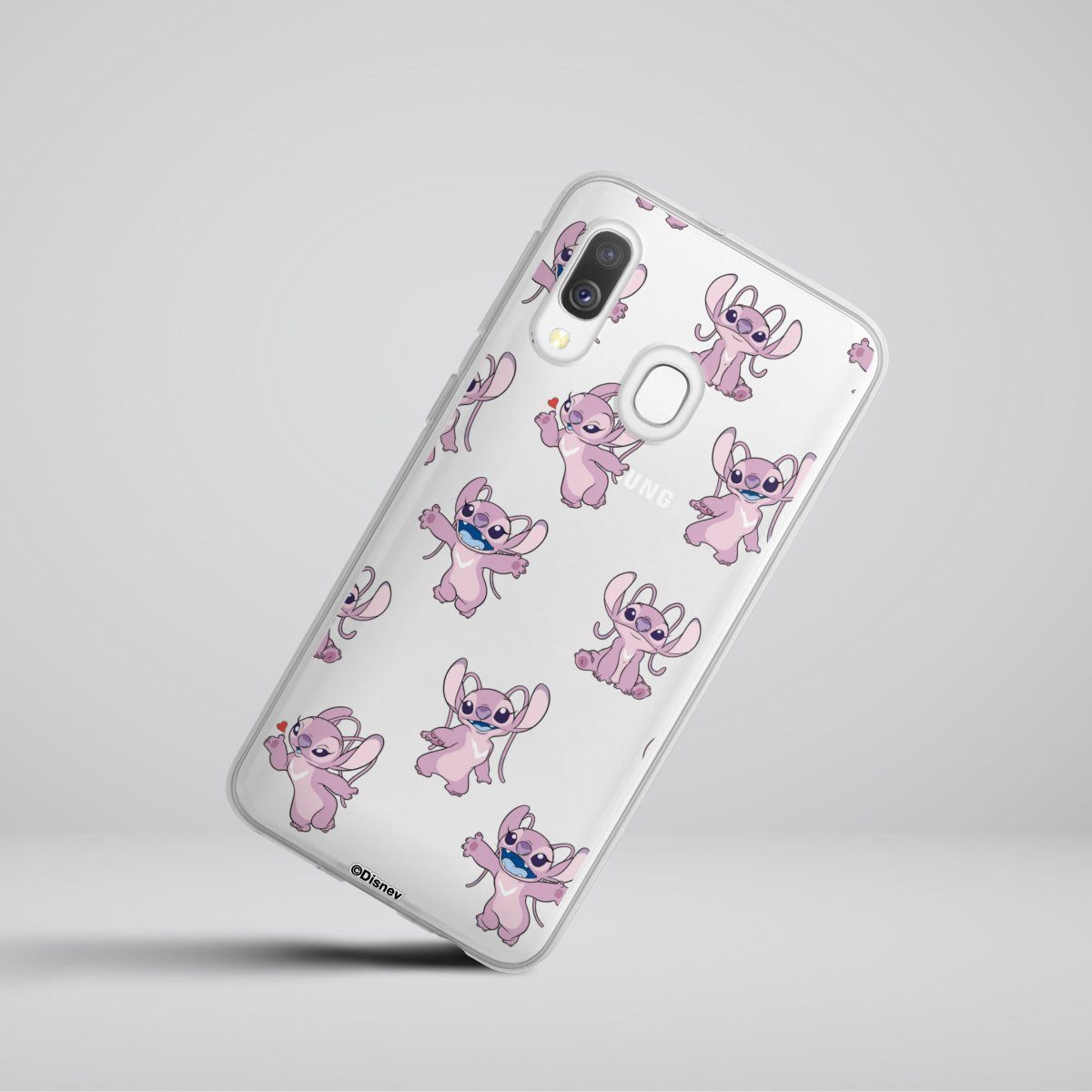 DeinDesign Handyhülle Lilo & Stitch Engel Disney Angel Faces Pattern Transparent, Samsung Galaxy A40 Silikon Hülle Bumper Case Handy Schutzhülle