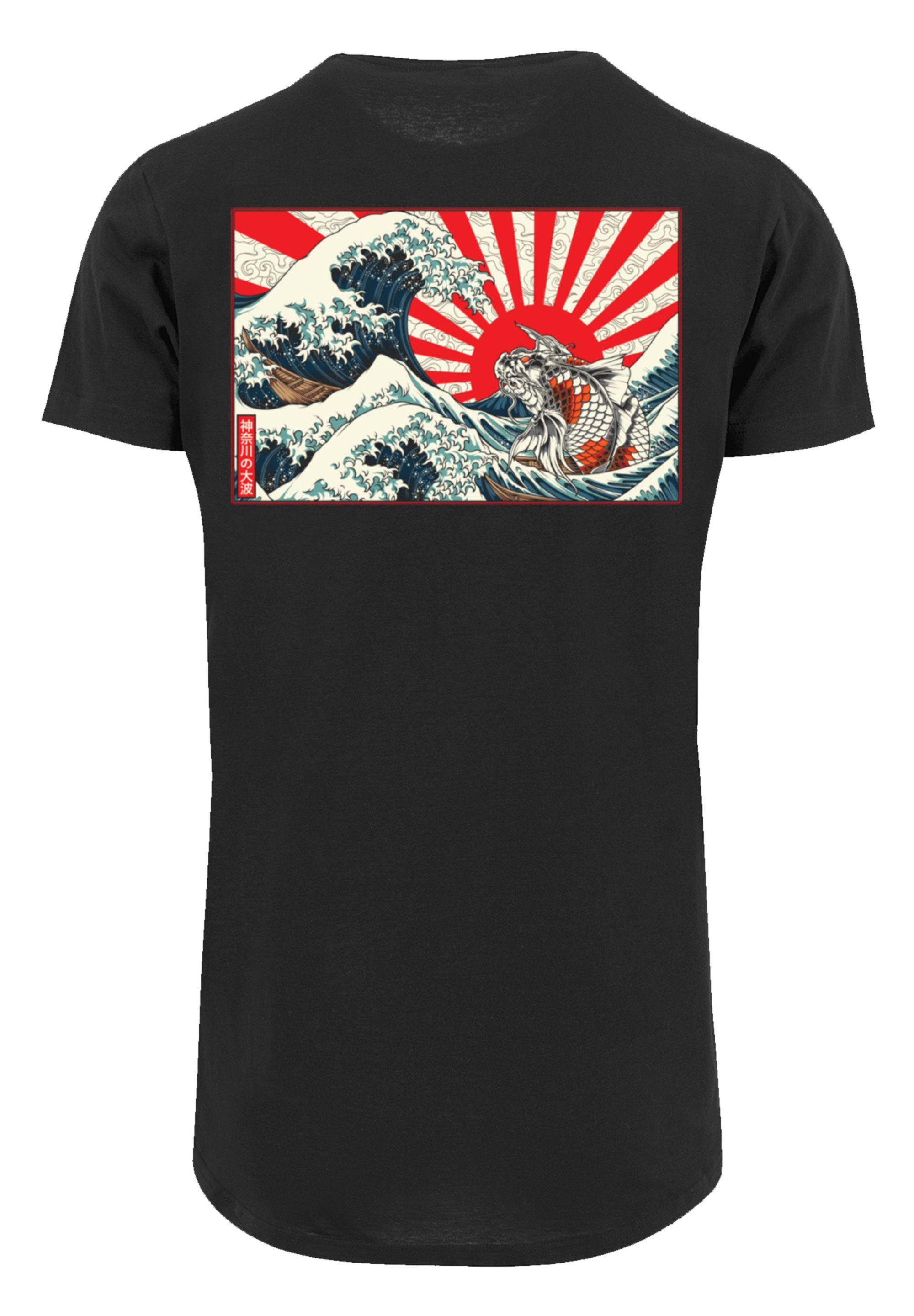 schwarz Welle T-Shirt Kanagawa Japan Print F4NT4STIC