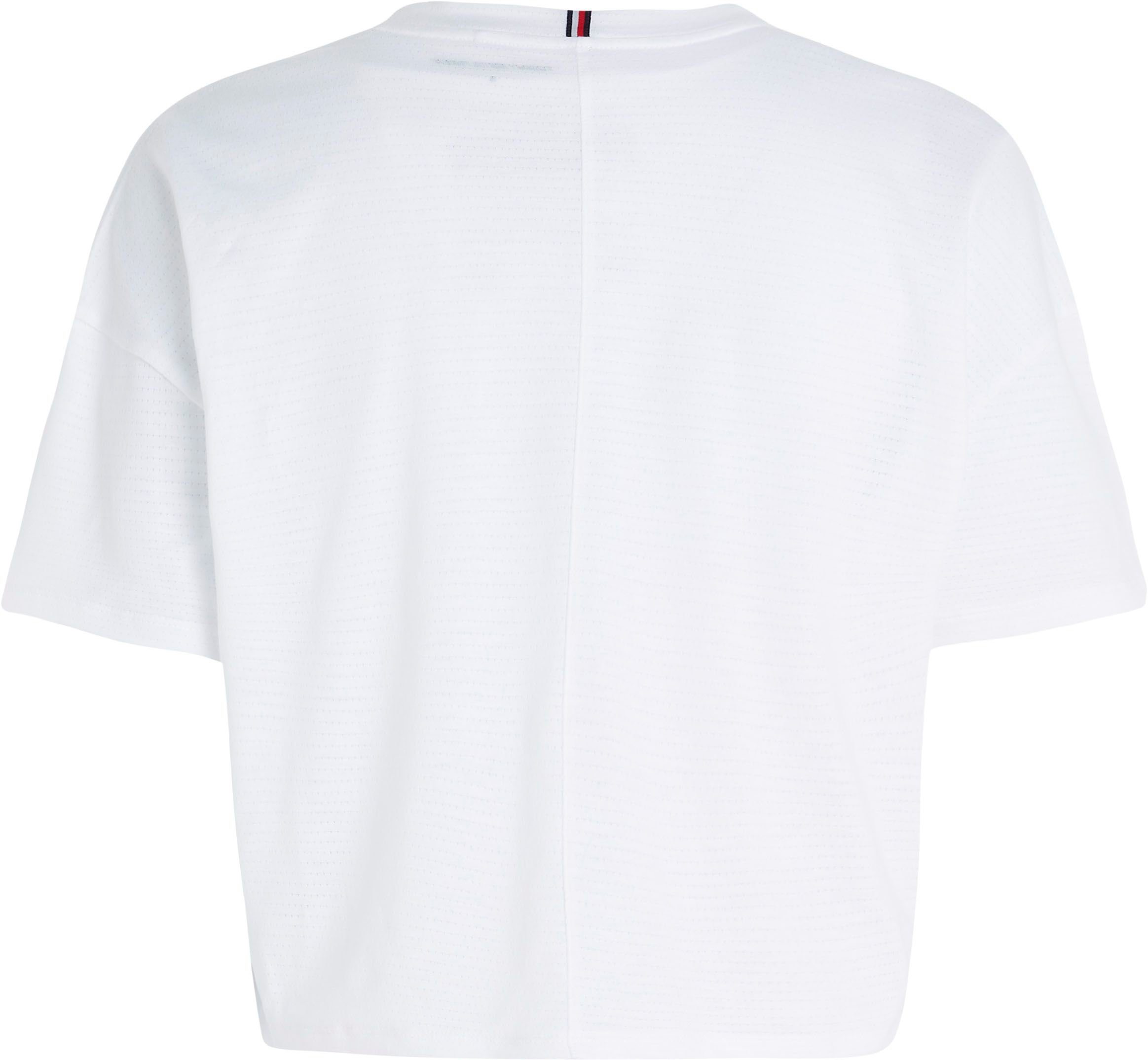 in cropped Th-Optic-White Tommy ESSENTIALS Hilfiger CROPPED Form modischer Sport RELAXED TEE T-Shirt