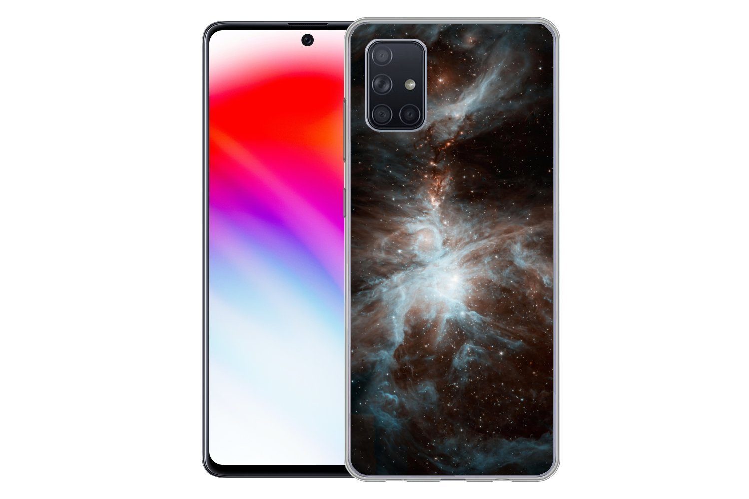 MuchoWow Handyhülle für Samsung Galaxy A71 Galaxie - Planet - Sterne, Phone Case, Silikon, Schutzhülle Dünn