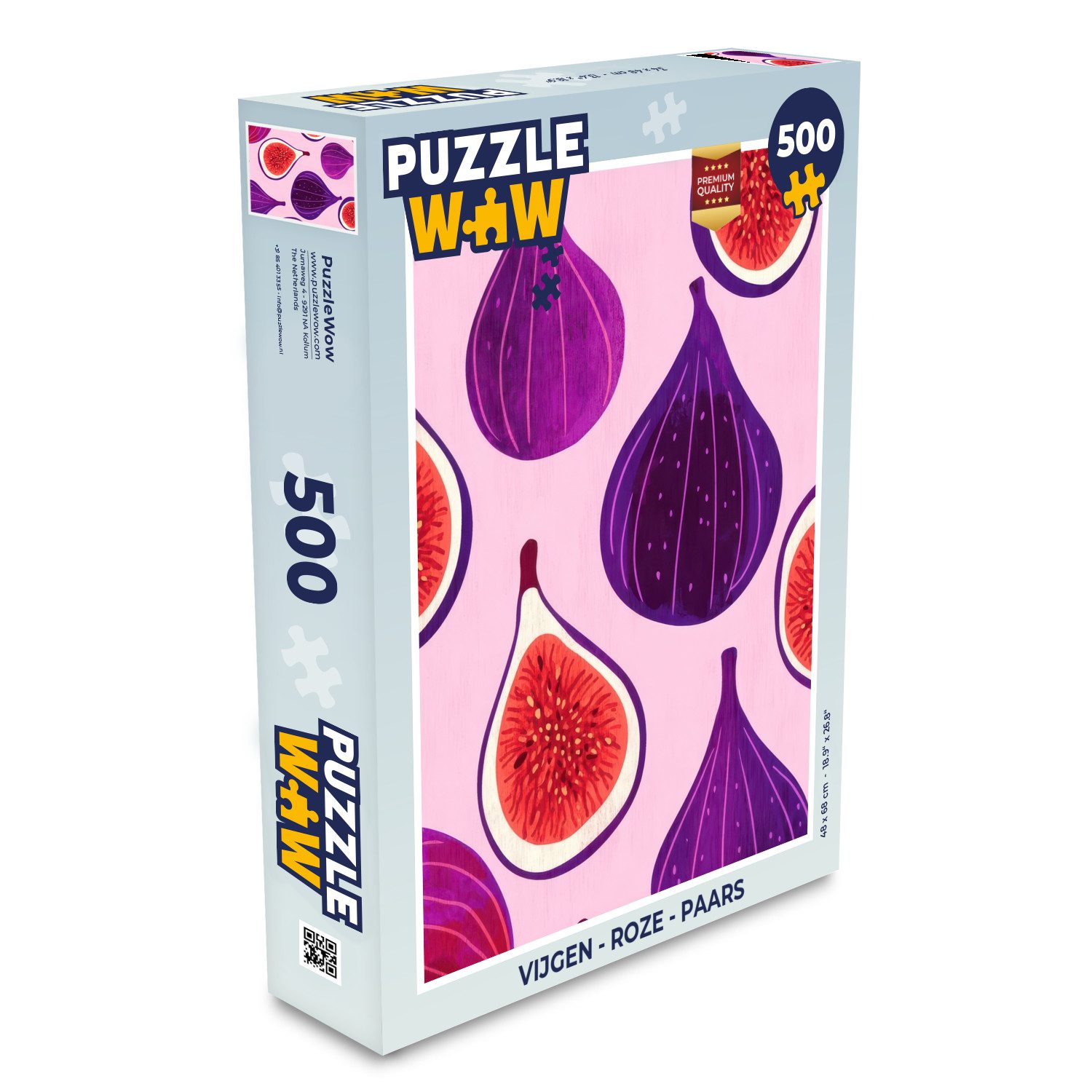 MuchoWow Puzzle Feigen - Rosa - Lila, 500 Puzzleteile, Foto-Puzzle, Bilderrätsel, Puzzlespiele, Spielzeug