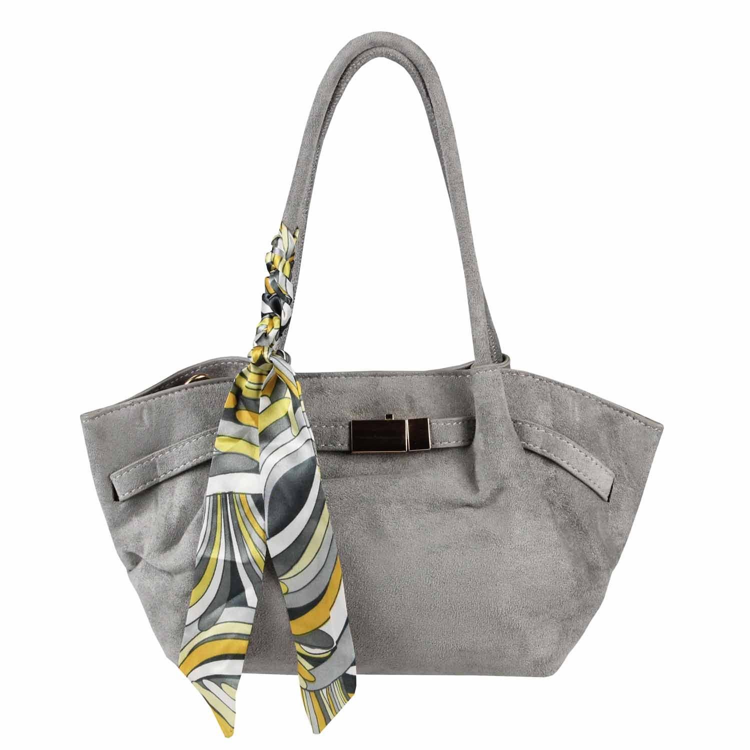 ITALYSHOP24 Schultertasche Damen Tasche Tote Bag Handtasche Wildleder Optik Mini Bag Business, Umhängetasche Samt Crossbody Damentasche Cross Over Freizeit Mini Bag