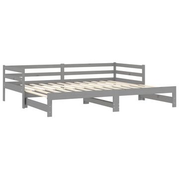 vidaXL Bett Tagesbett Ausziehbar Grau Kiefer Massivholz 2x(90x200) cm