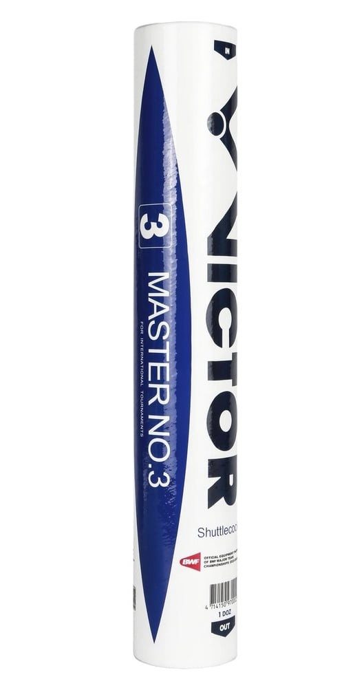 VICTOR Badmintonball Master No.3 Naturfeder weiss Dose 12er, Geschwindigkeit: 78