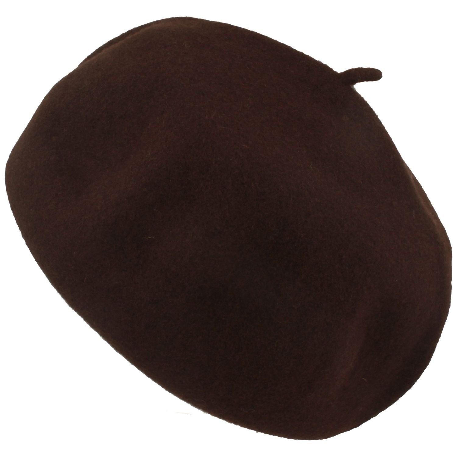 Kopka Baskenmütze espresso Beanie Stegbaske Wolle Walkmütze aus 100% Long