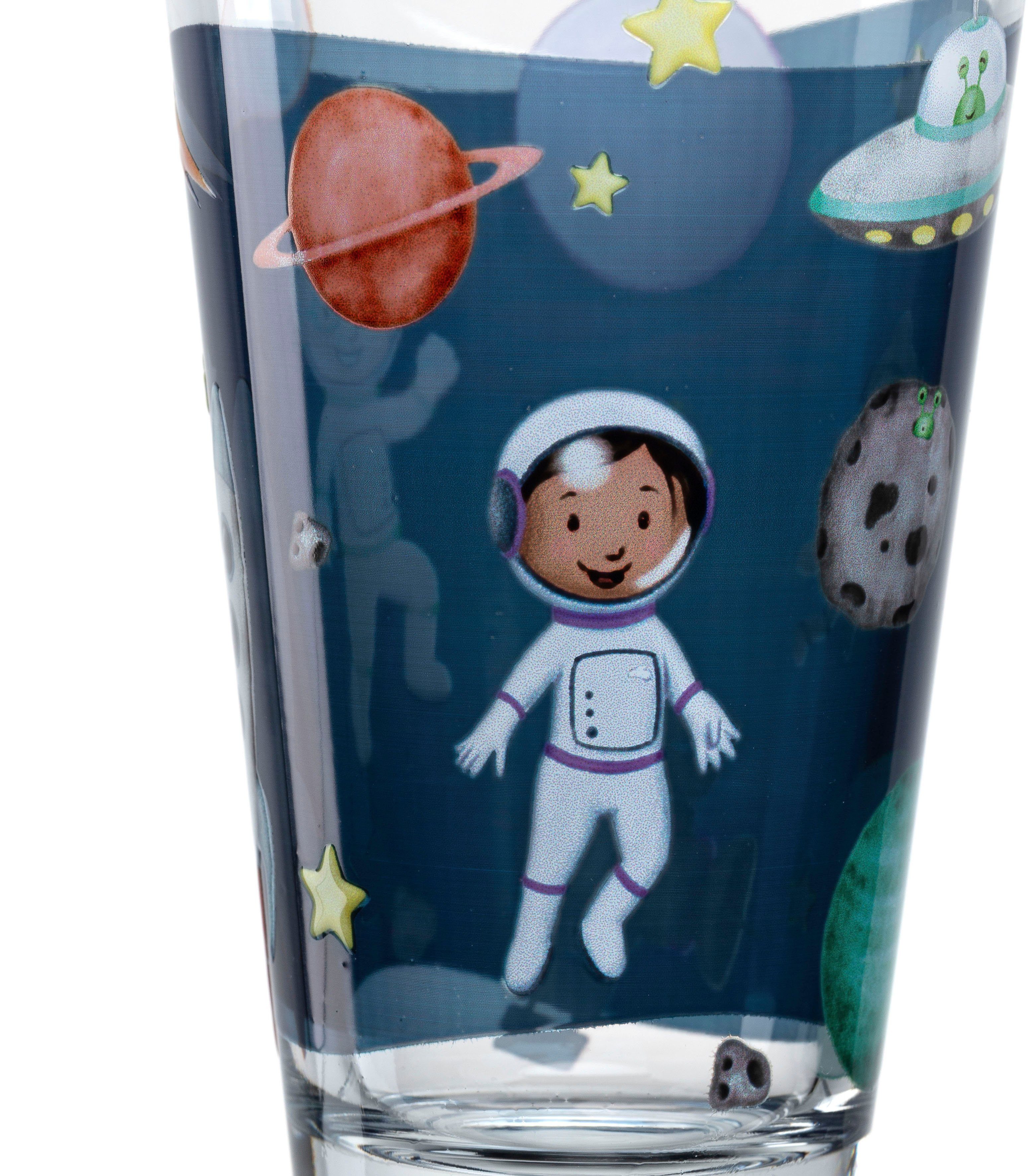 LEONARDO Gläser-Set BAMBINI AVVENTURA Weltall, 6-tlg., Glas, 300 ml, 6-teilig