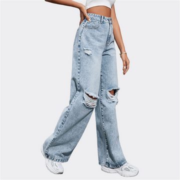 AFAZ New Trading UG Destroyed-Jeans Stretch-Jeans Damen Jeans mit Destroyed-Look (Modische Ripped-Jeans für Frauen mit Vintage-Effekt) Geeignet für jeden Anlass, elegant und vielseitig Alltagstreffen