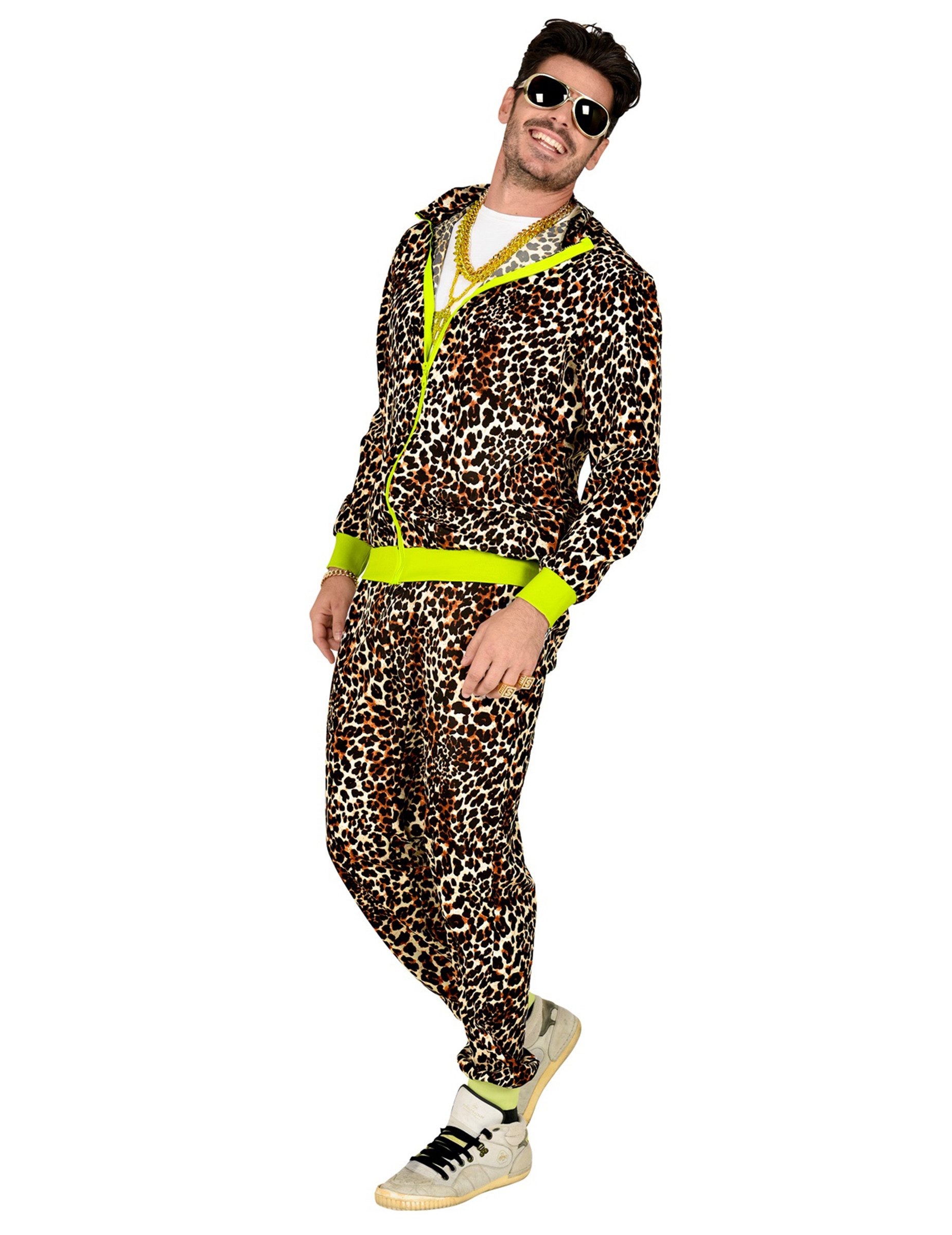 Widmann S.r.l. Kostüm 80er Jahre Leoparden-Jogginganzug für Erwachsene Bad günstig online kaufen