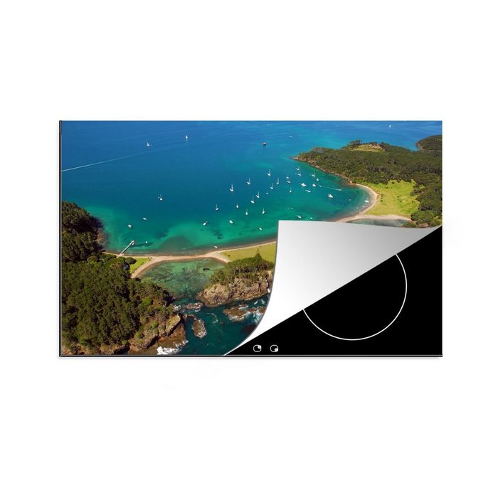 MuchoWow Herdblende-/Abdeckplatte Klares Wasser in der Bay of Islands in Neuseeland Vinyl (1 tlg) Ceranfeldabdeckung für die küche Induktionsmatte