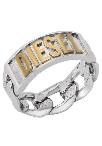 Diesel Fingerring Schmuck Edelstahl Fingerring, mit Zirkonia (synth)