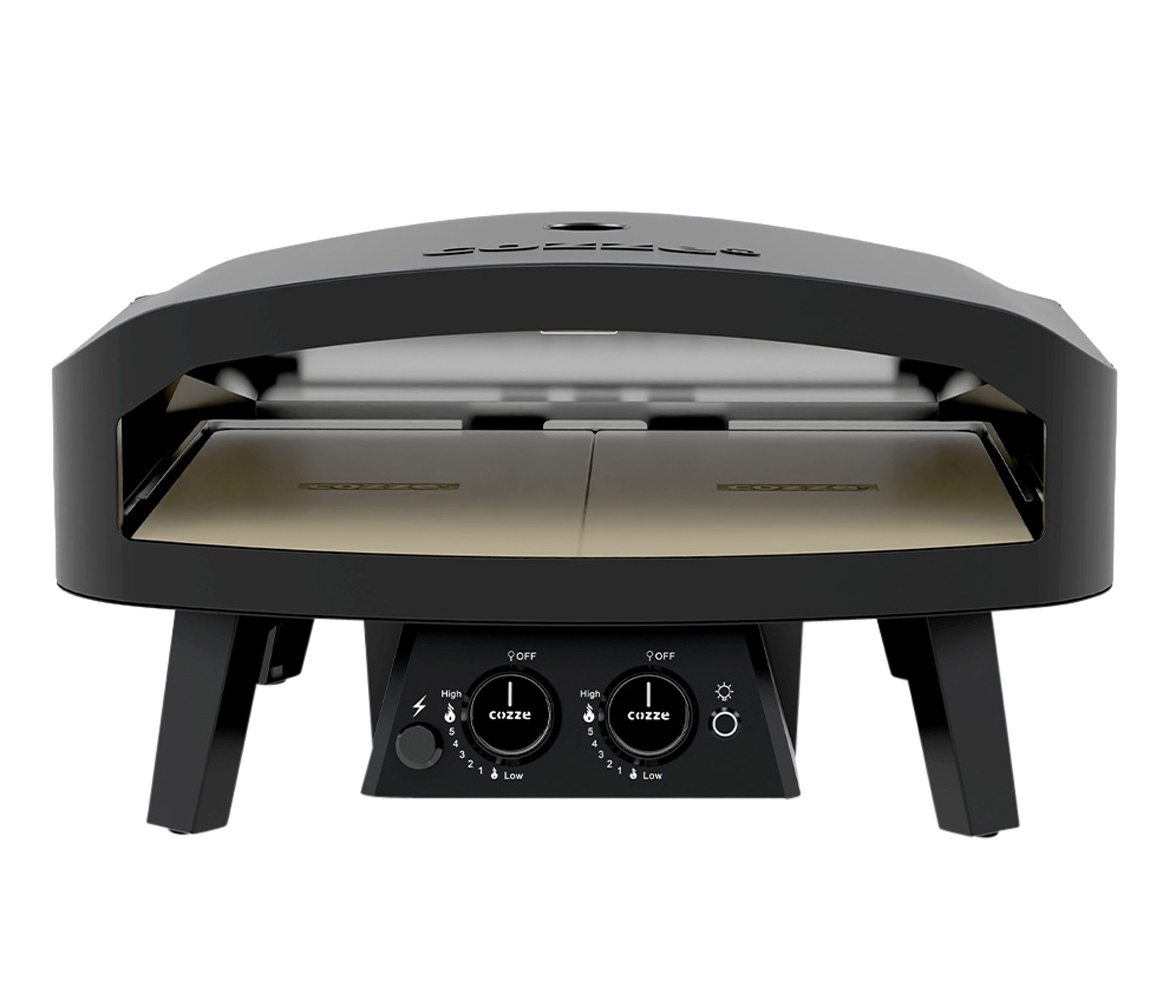 COZZE Pizzaofen Gas-Pizzaofen Classic Black Edition 24", Backtemperatur bis 600°C, inkl. Pizzastein, Grillfläche 60 x 59.5 cm, 13 kW
