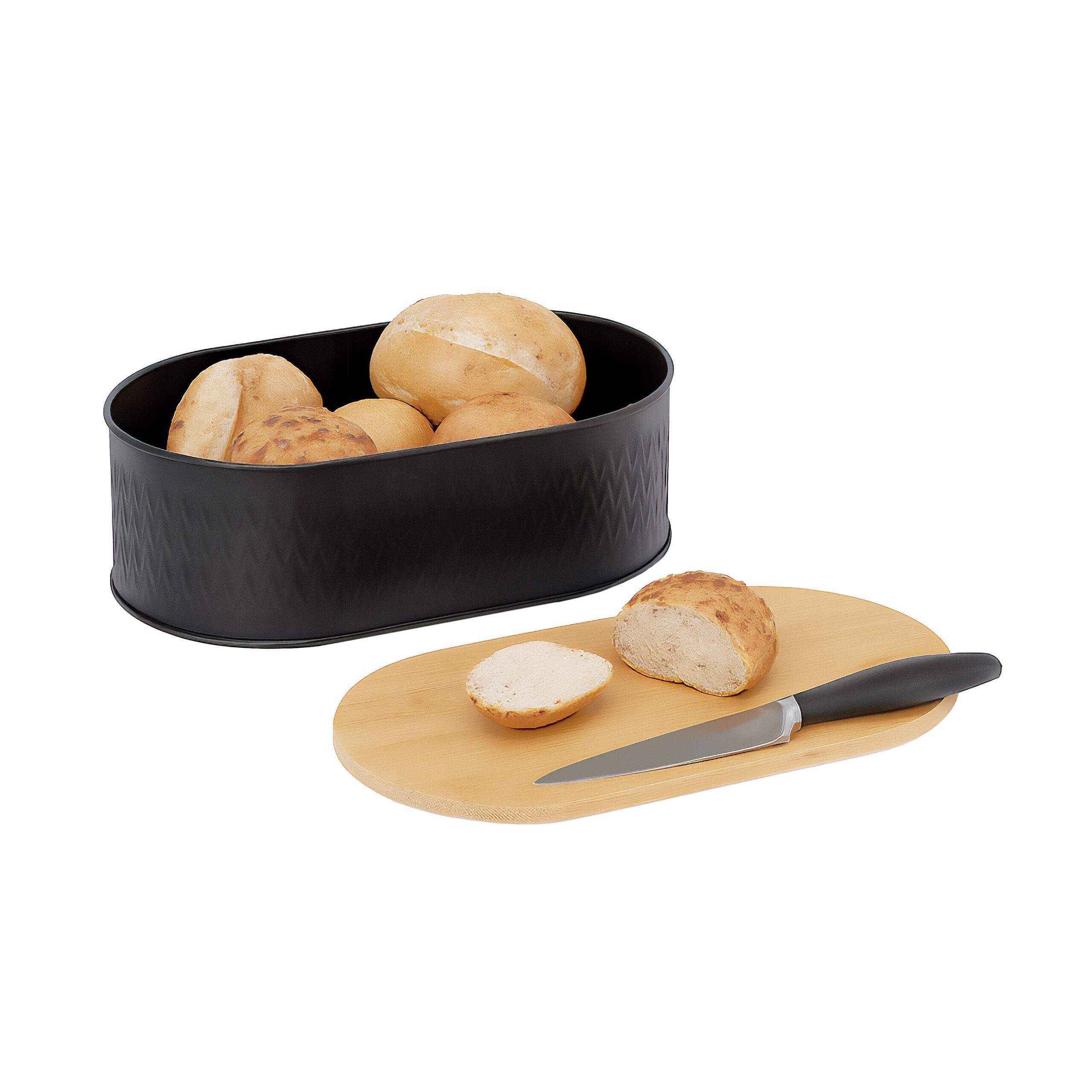 relaxdays Brotkasten mit Schneidebrett, Eisen, (1-tlg)