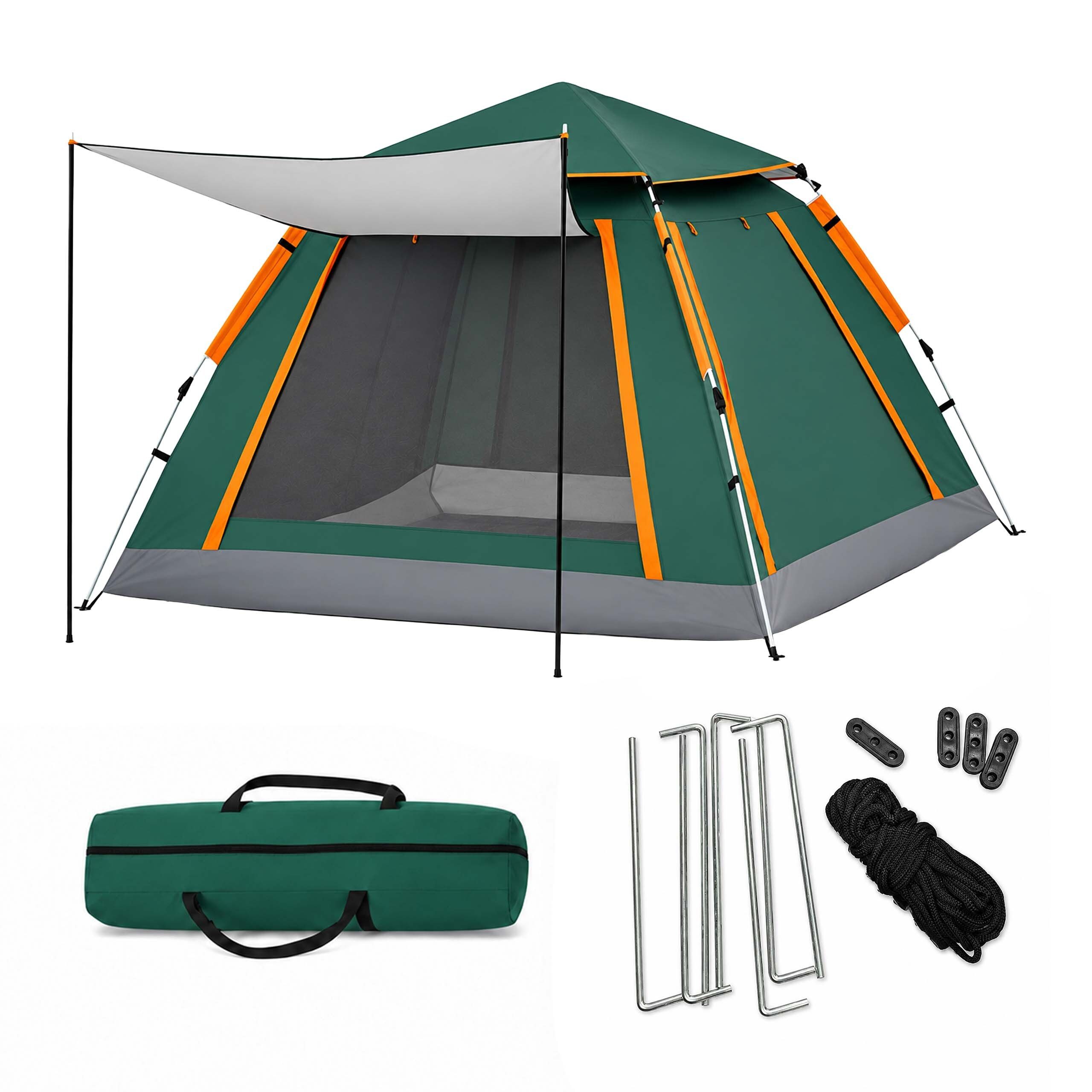 relaxdays Wurfzelt Campingzelt 3-4 Personen mit Vordach