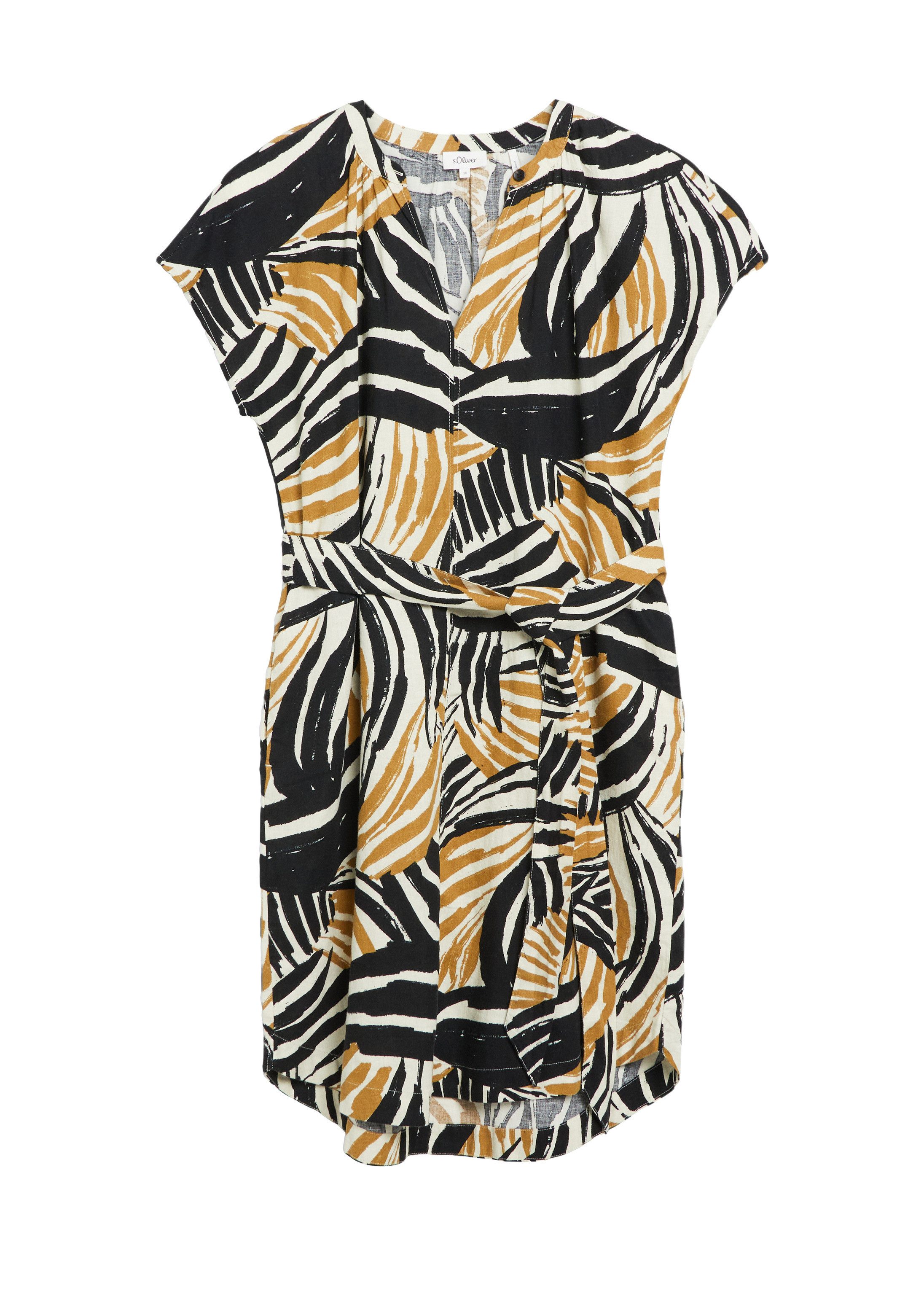 s.Oliver Minikleid Kleid Leinenmix-Kleid mit Eingrifftaschen