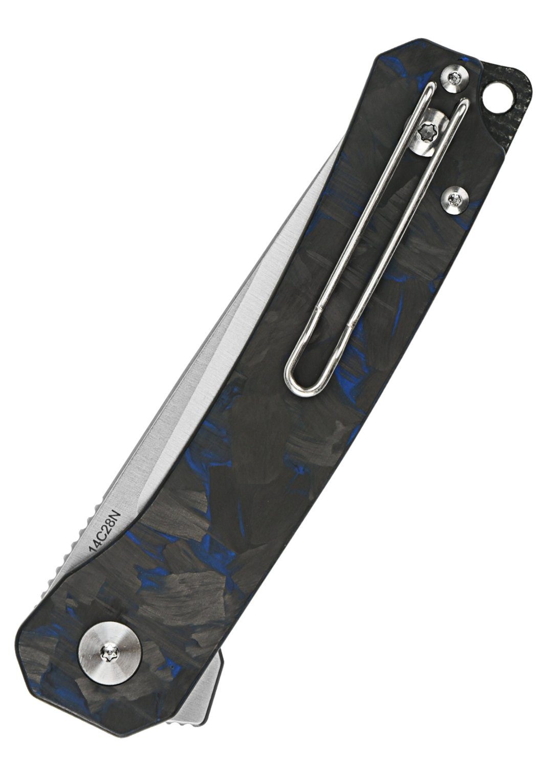 Osprey und / 14C28N Merchant Blau Stahl G10- QSP Einhandmesser mit Battle Carbongriff Taschenmesser