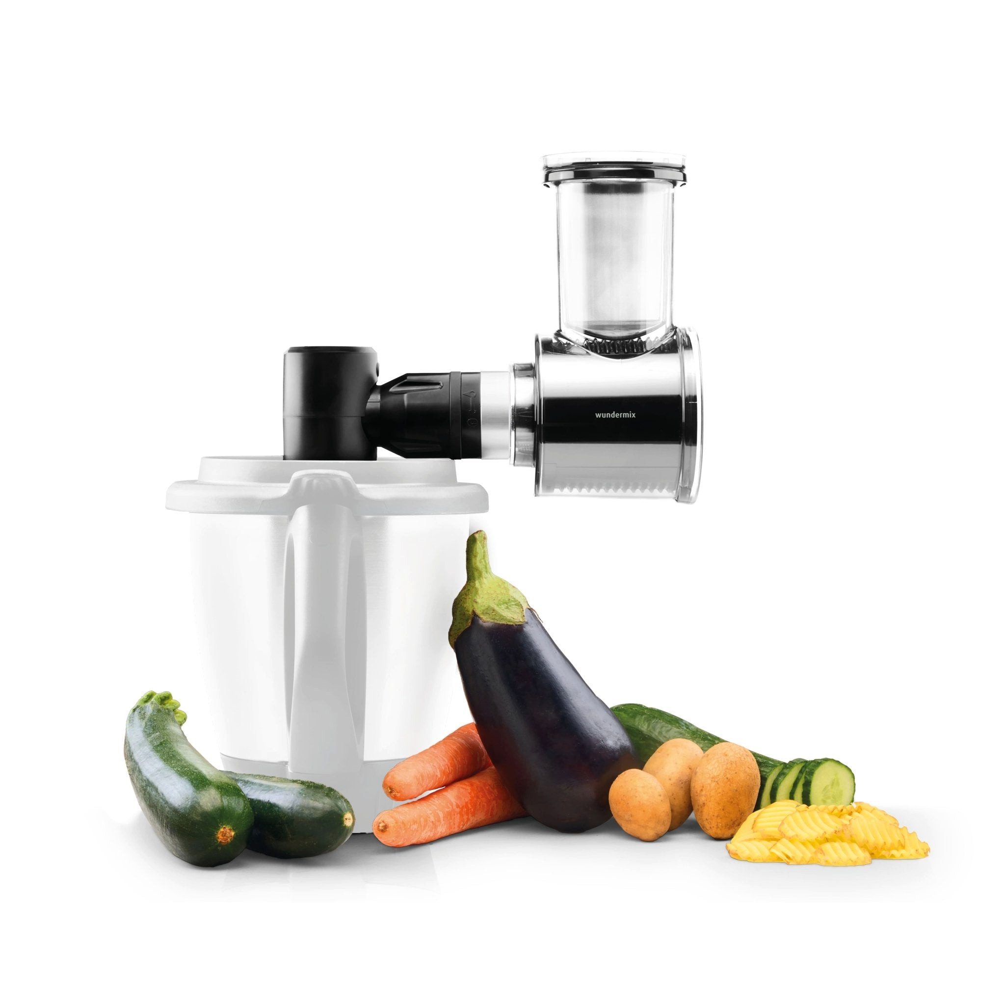 Wundermix Schneideaufsatz WunderCentix®, Starter-Set Gemüseschneider, Zubehör für TM6, TM5, Aufsatz zum Schneiden & Raspeln für Thermomix
