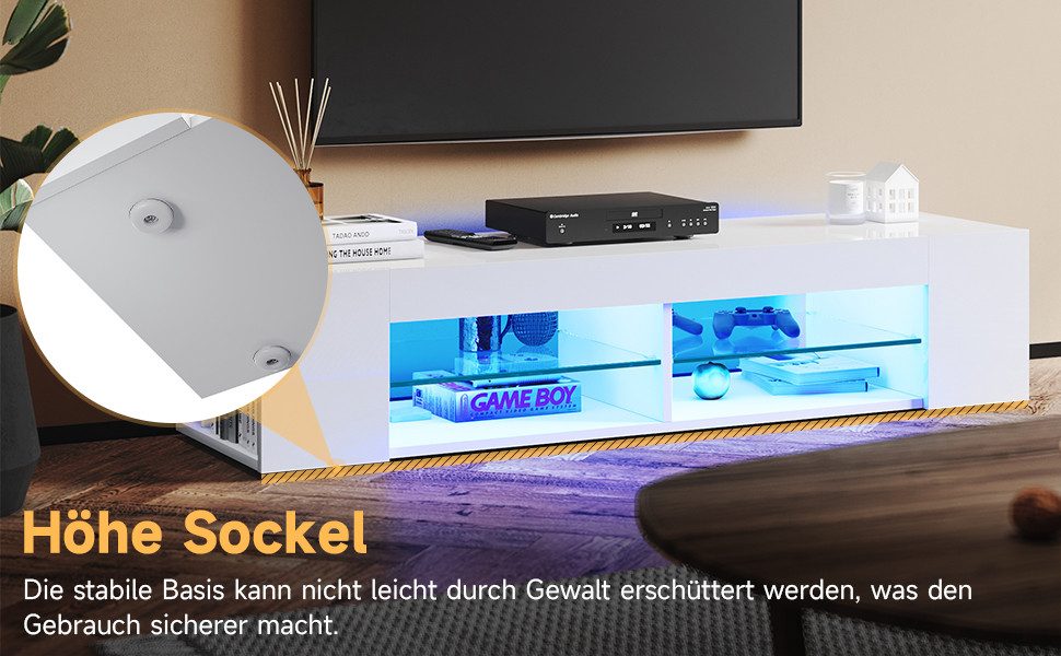 SONNI Lowboard TV Schrank schwarz/weiß, Lange günstig online kaufen
