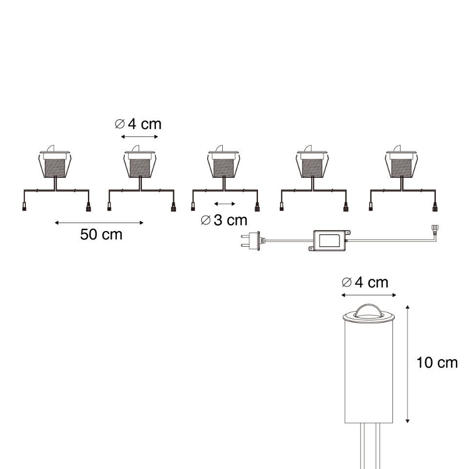 Qazqa LED Einbaustrahler Linsey, LED fest integriert, Extra-Warmweiß, QAZQA Downlight, integrated, Aluminium, Kunststoff, Modern