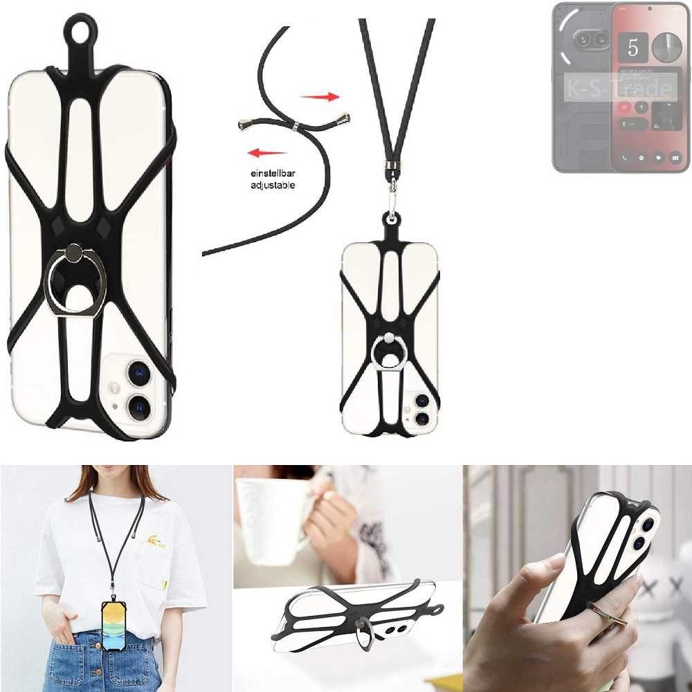K-S-Trade Handyhülle für Nothing 2a, 3in1 Handykette Handyband Handykordel Halsband Smartphone-Ring