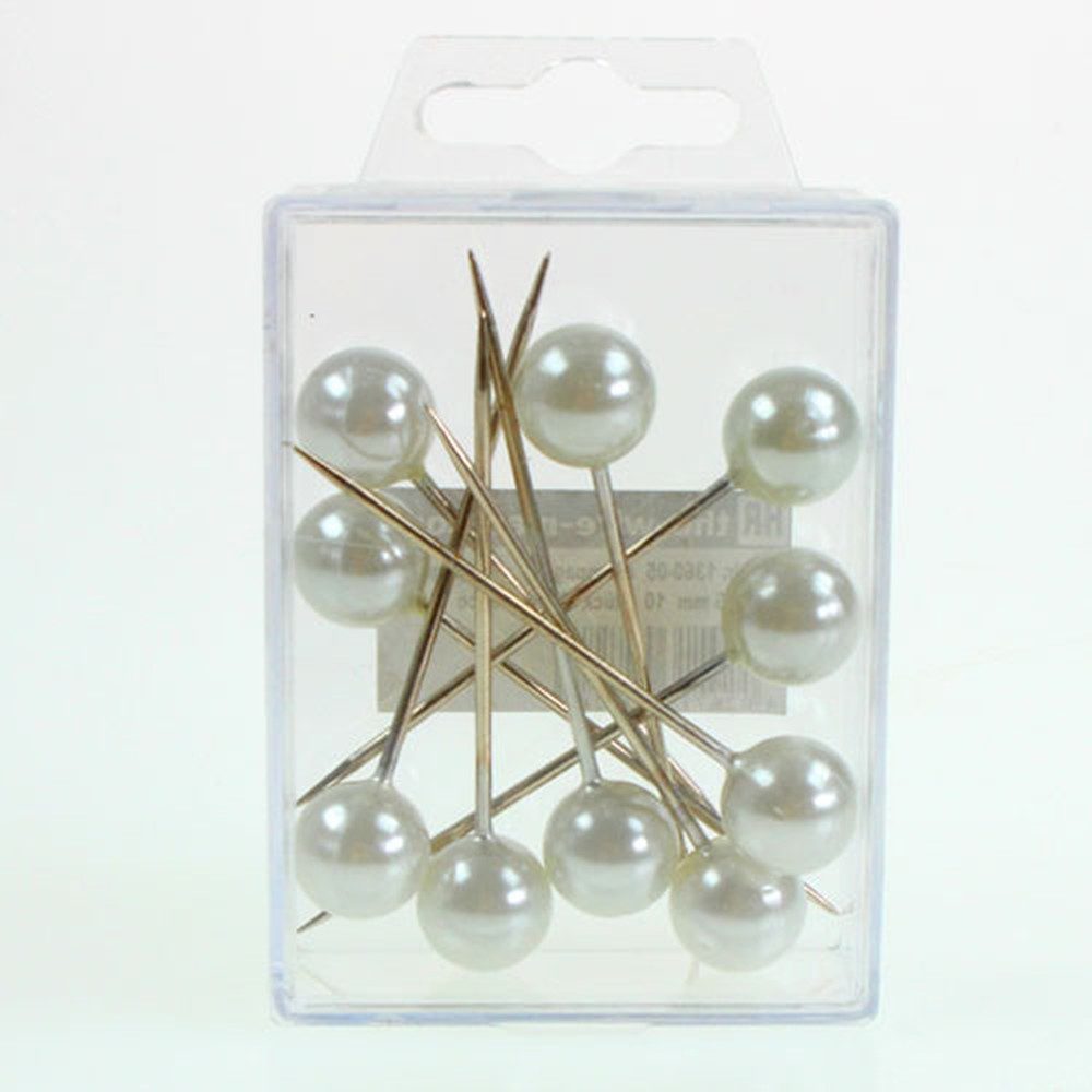 H&R The wire man Bastelperlen Elegante Perlkopfnadeln für Dekoration und Blumenarrangements, 6 Stück