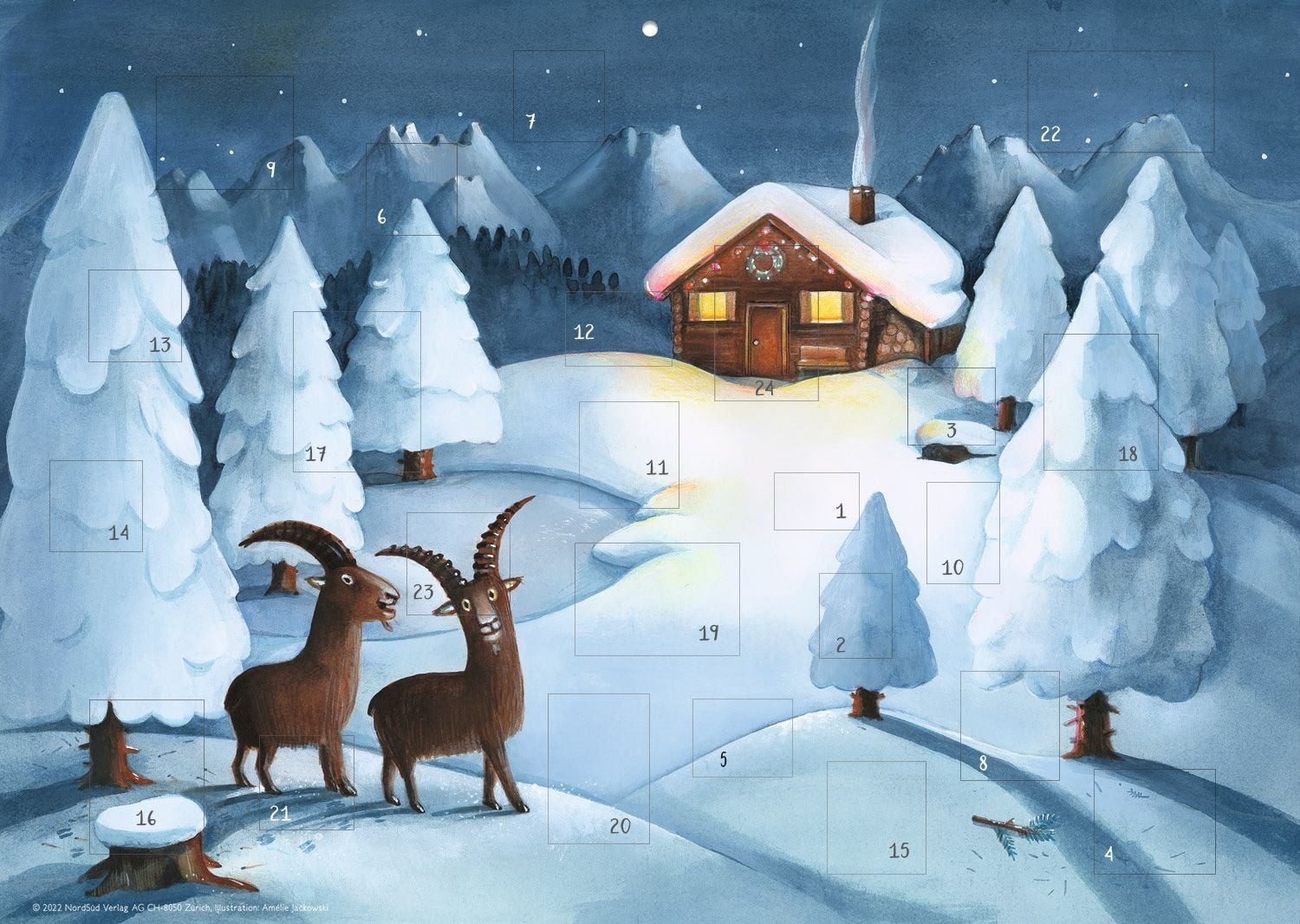 NordSüd Verlag Wandkalender Gian und Giachen Bock uf Wiahnachta Adventskalender