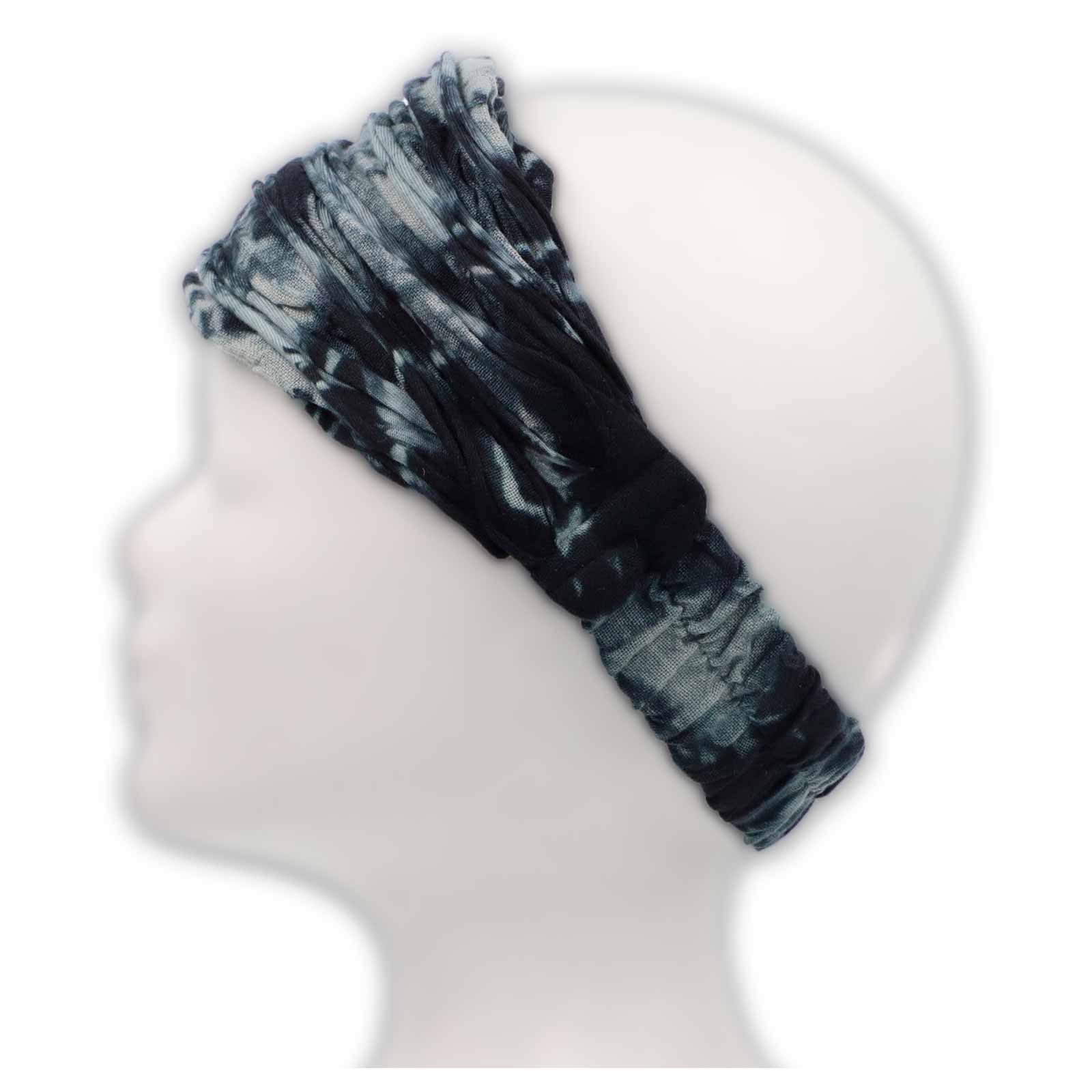 KUNST&MAGIE Grau Kopfband / hippie Stonewashed Stirnband Stirnband Schwarz UND MAGIE unisex Yoga KUNST Batik